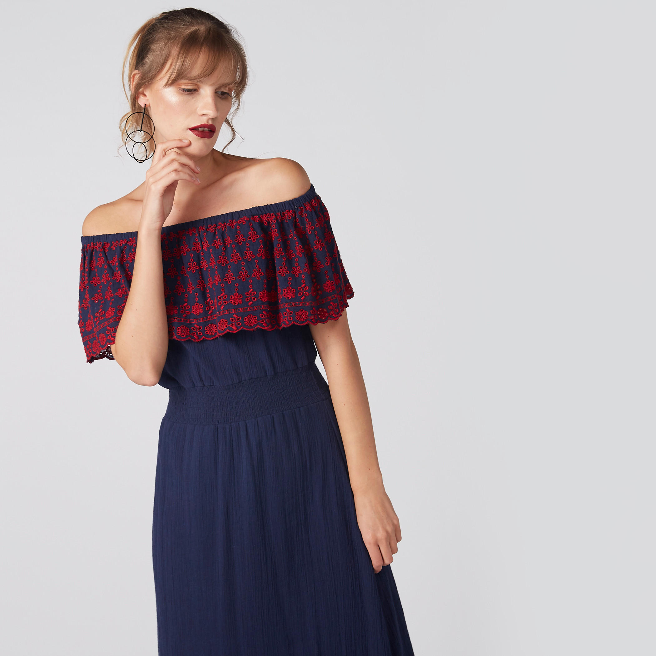 Off Shoulder Maxi Dress with Embroidery-women-clothing-dresses-image-1