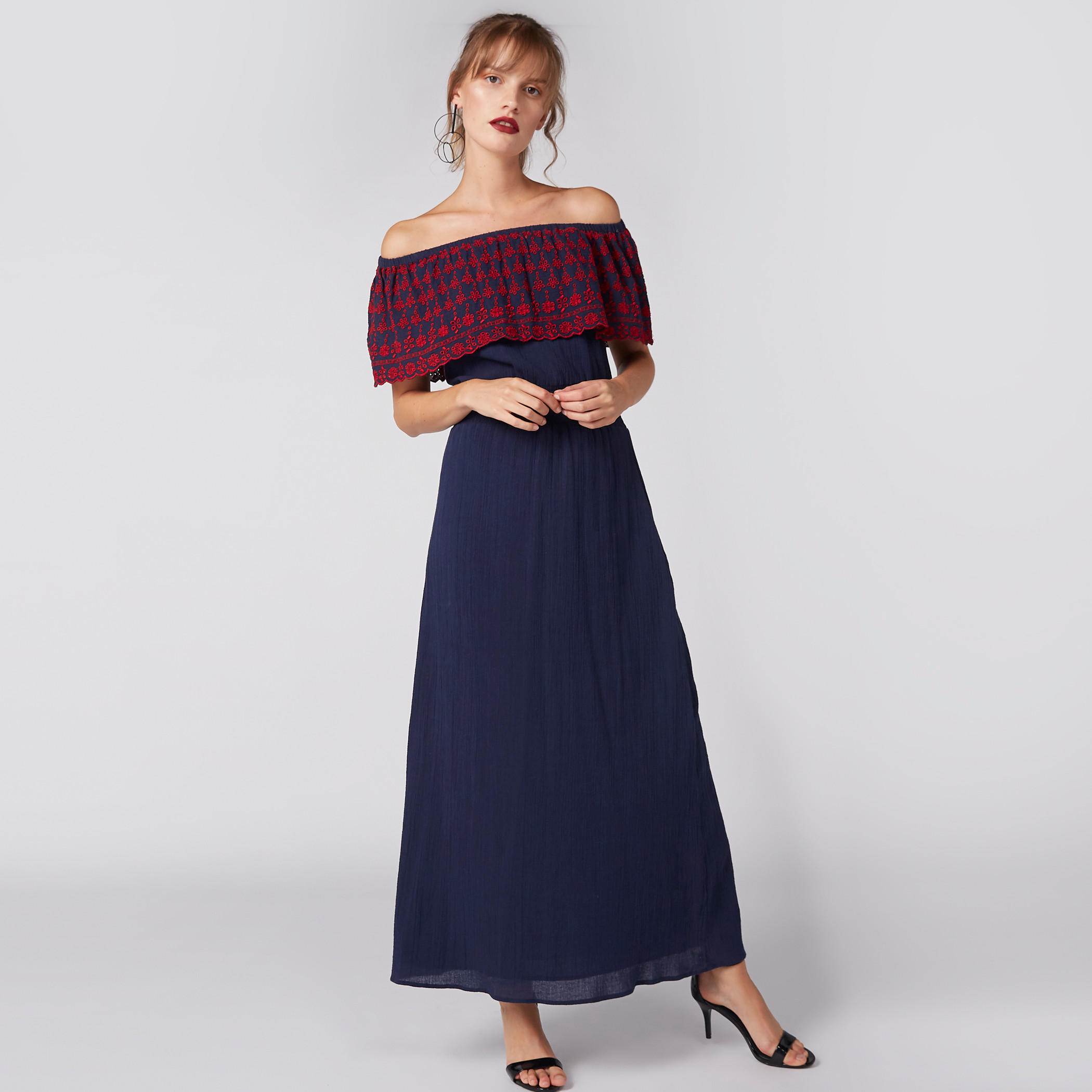 Off Shoulder Maxi Dress with Embroidery-women-clothing-dresses-image-3