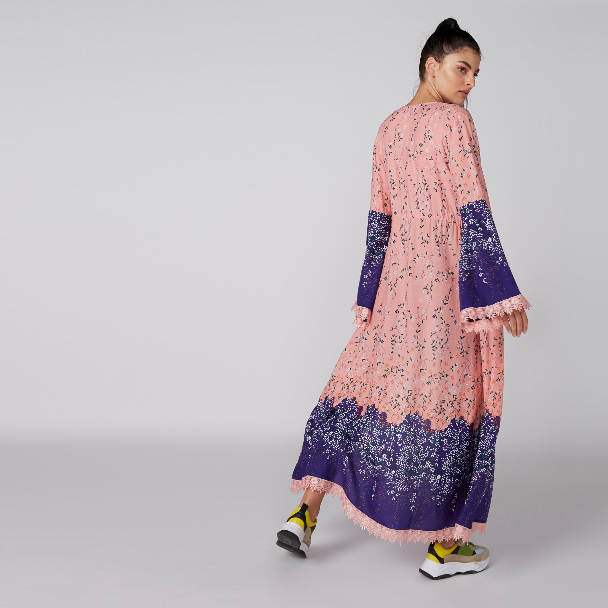 Printed Longline Shrug with Bell Sleeves and Tie Up-women-winterwear-cardigansandjumpers-cardigans-image-2