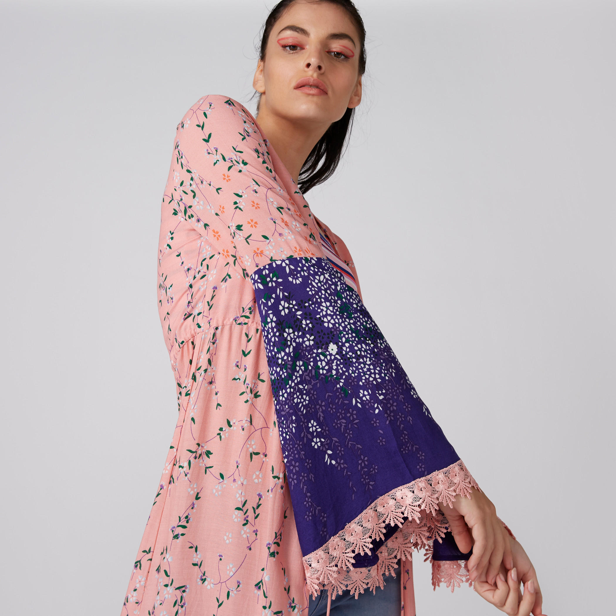 Printed Longline Shrug with Bell Sleeves and Tie Up-women-winterwear-cardigansandjumpers-cardigans-image-3