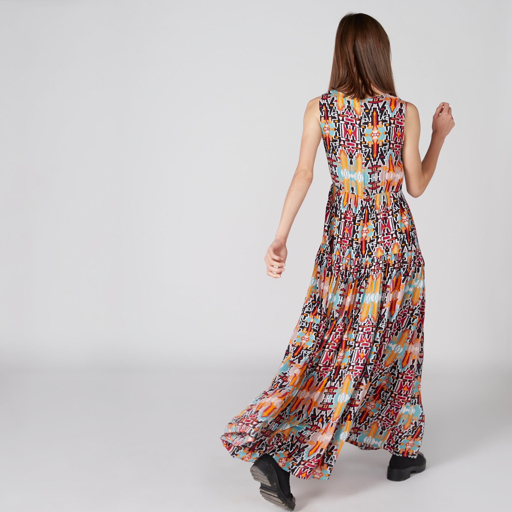 فستان طويل دون أكمام بياقة V مطرزة وطبعات-women-clothing-dresses-image-2