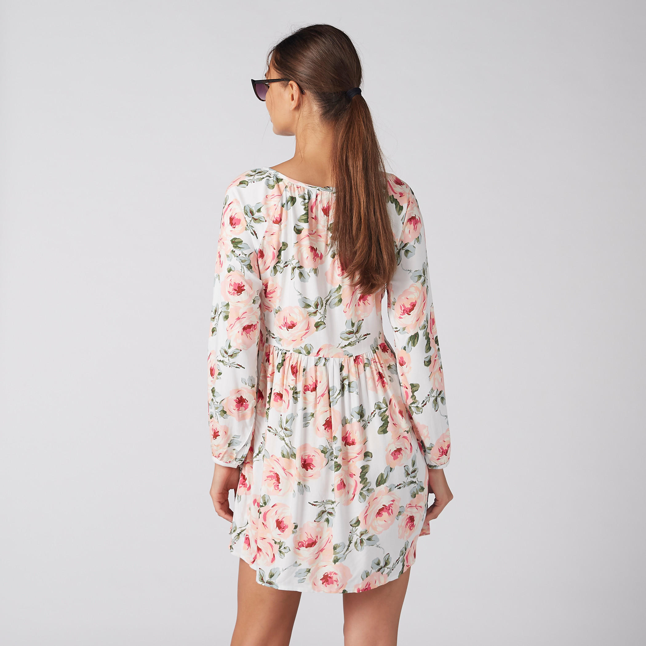 فستان بأكمام طويلة وأربطة وطبعات زهرية-women-clothing-dresses-image-3