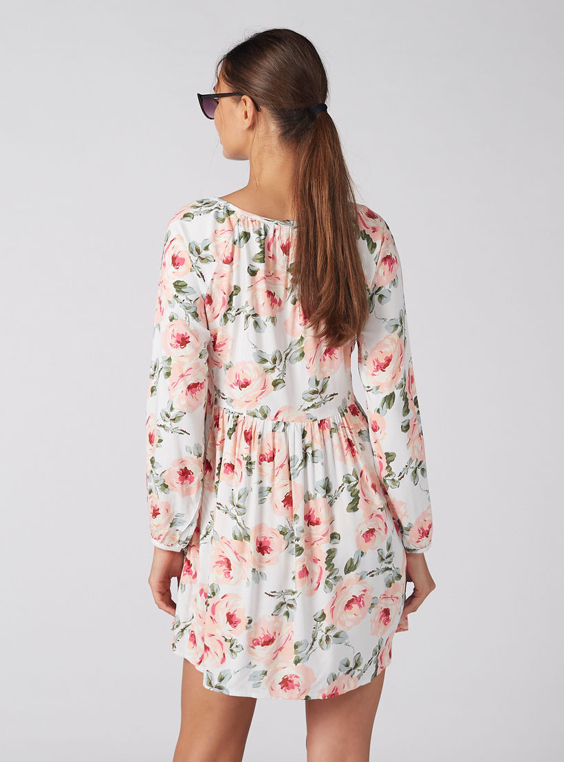 فستان بأكمام طويلة وأربطة وطبعات زهرية-women-clothing-dresses-image-3