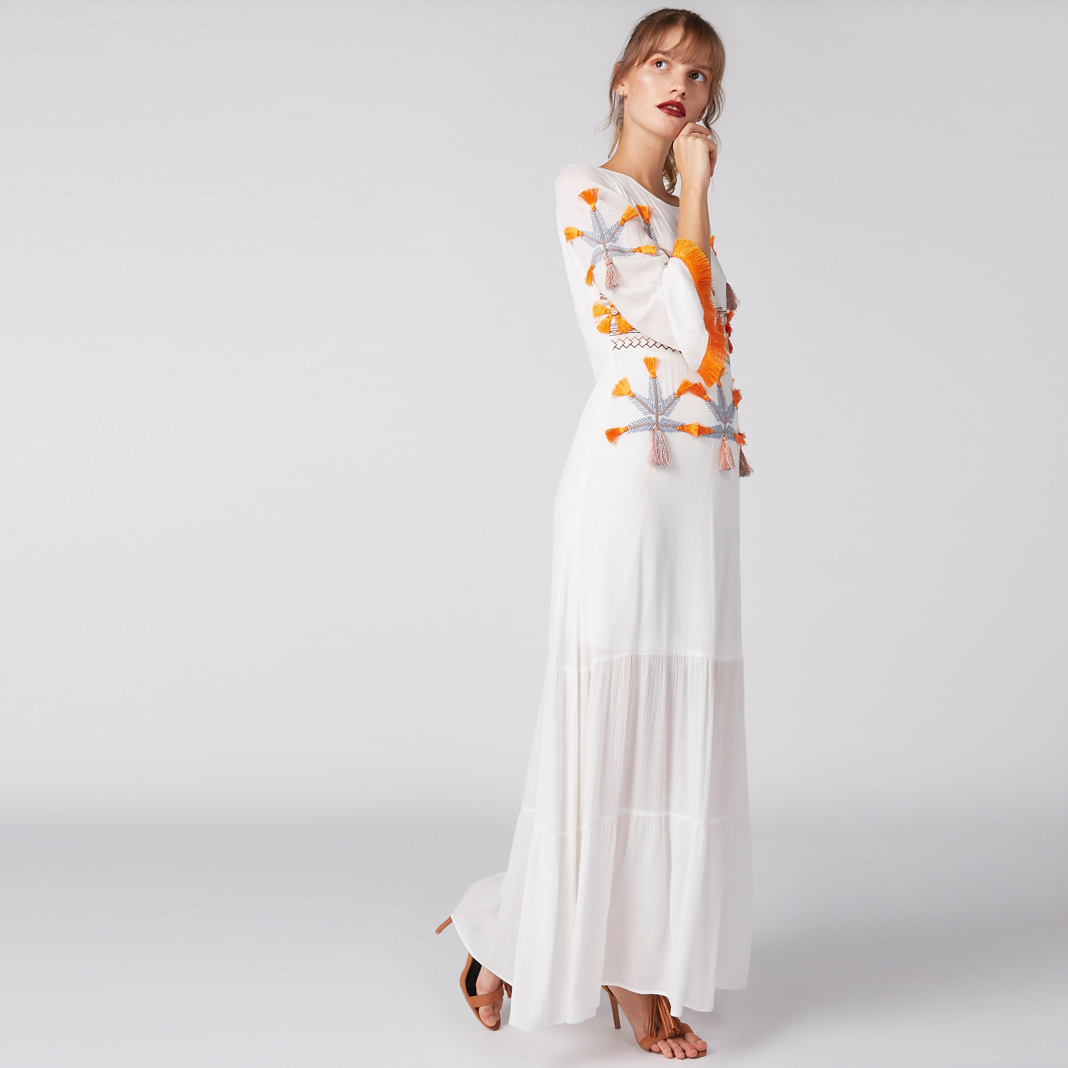 فستان ماكسي بأكمام طويلة وشراشيب-women-clothing-dresses-image-2