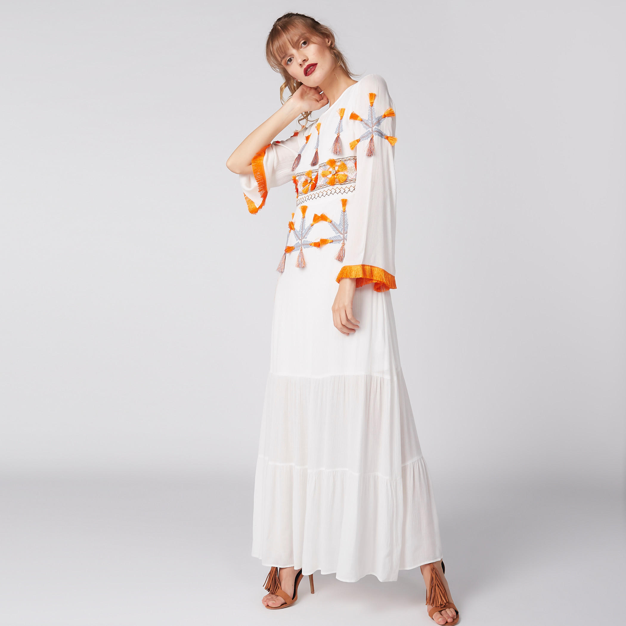 فستان ماكسي بأكمام طويلة وشراشيب-women-clothing-dresses-image-3