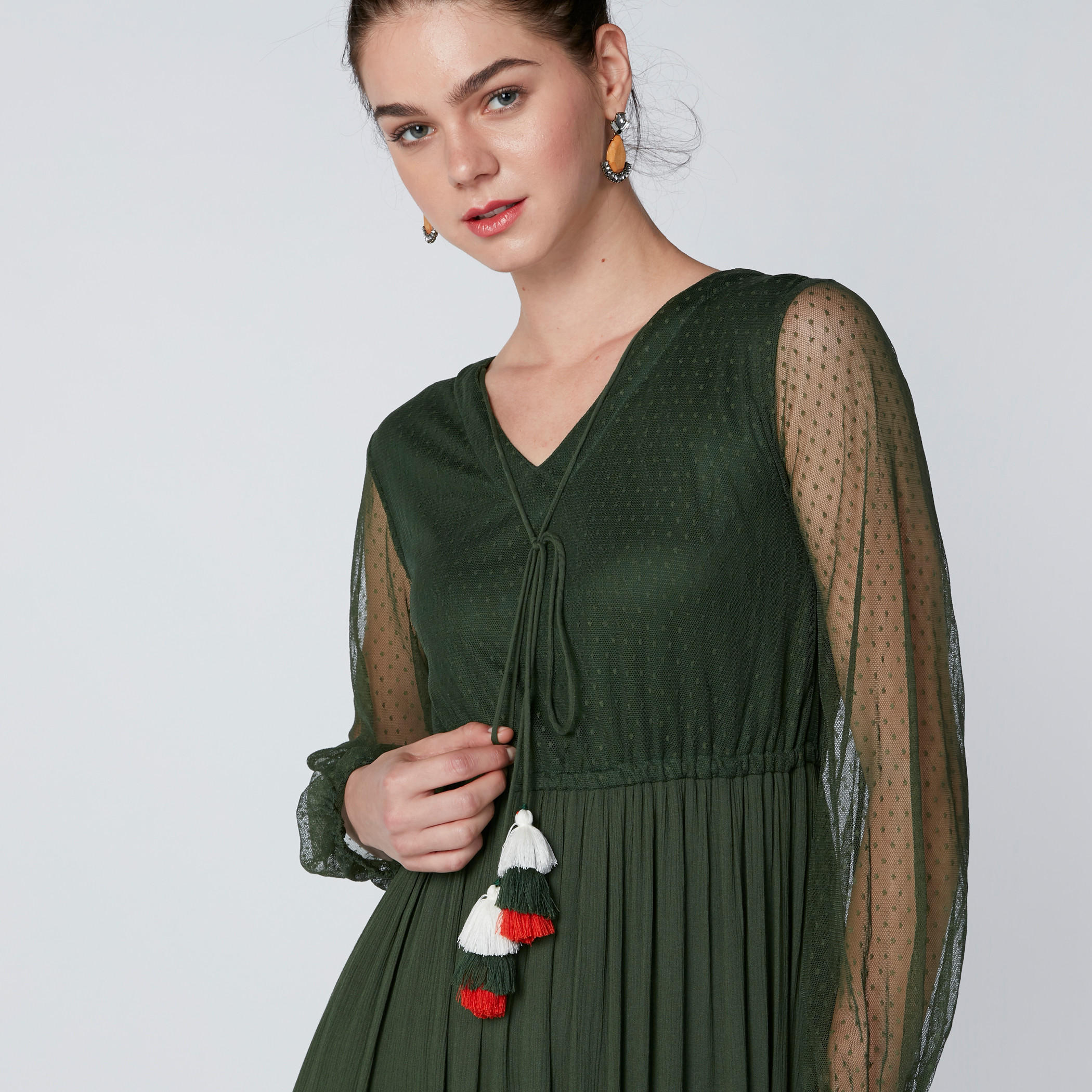 فستان طويل إيه لاين بأكمام طويلة وشرّابات-women-clothing-dresses-image-3