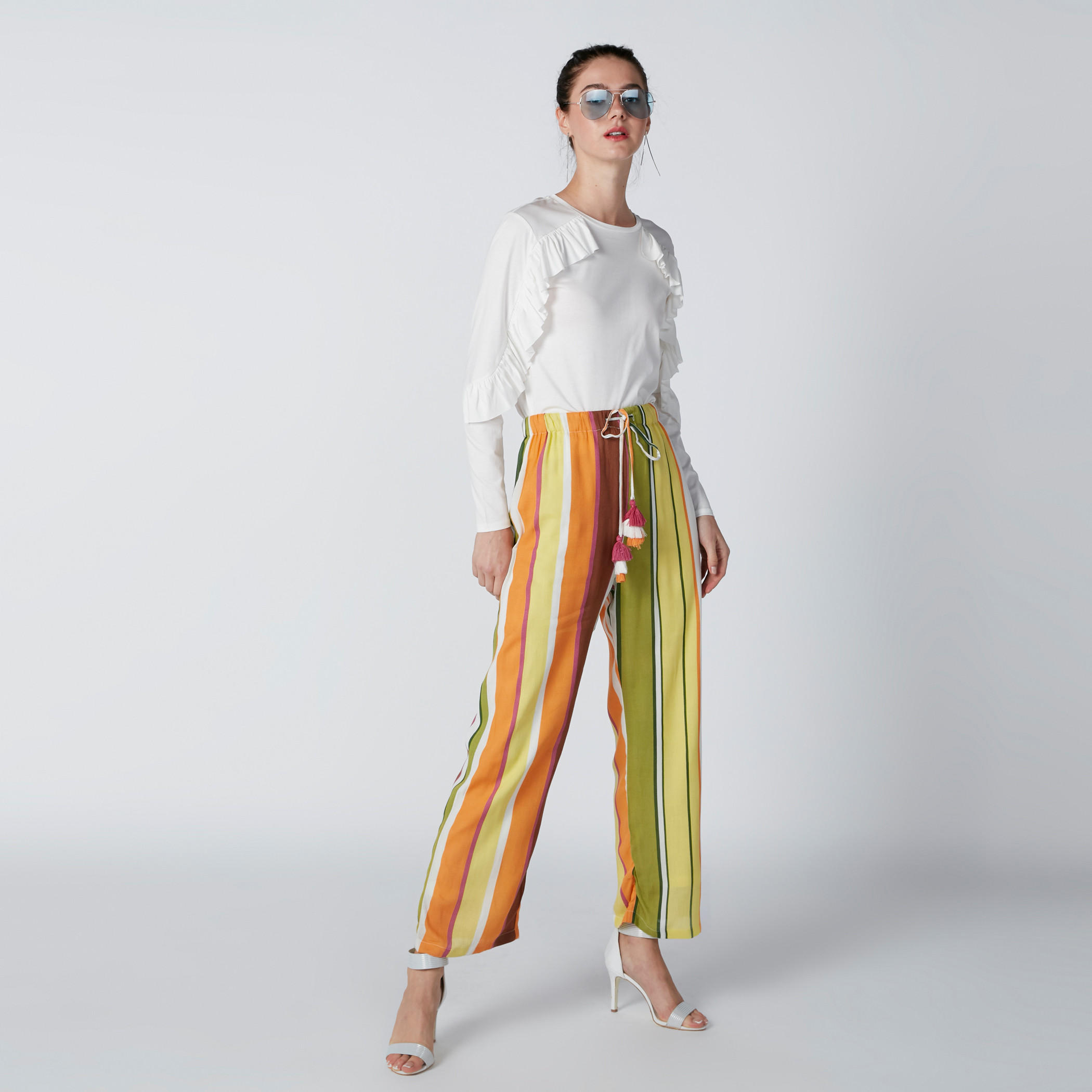 Striped Mid-Rise Palazzo Pants in Wide Fit with Drawstring-women-clothing-bottoms-trousers-image-3