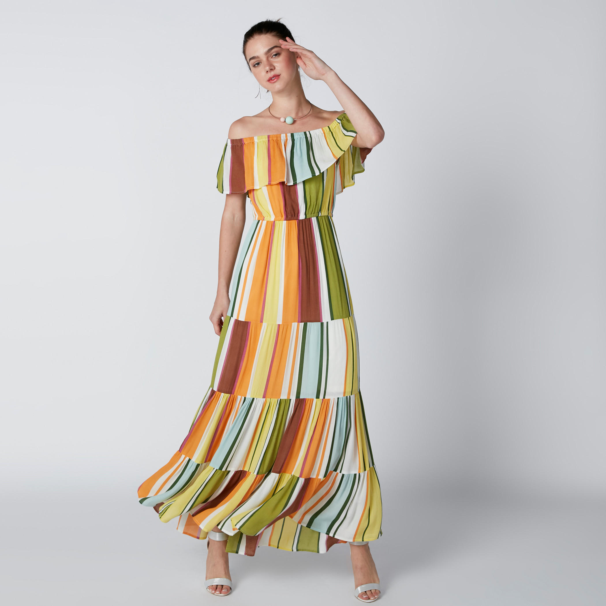 فستان طويل مقلم بأكتاف مكشوفة-women-clothing-dresses-image-3