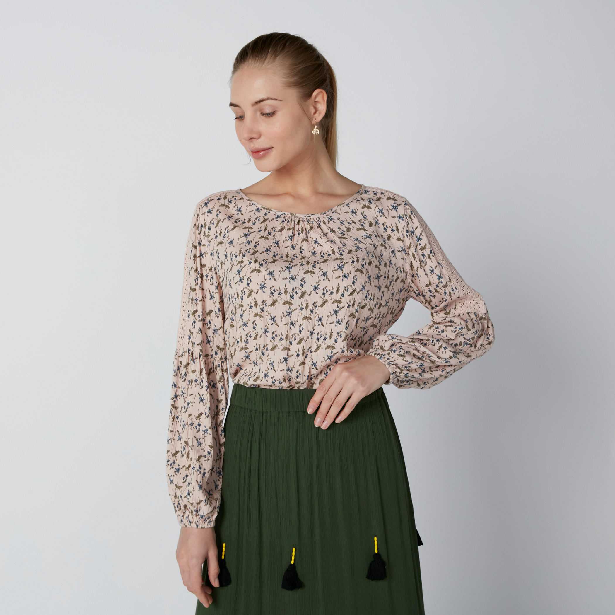 Printed Top with Long Sleeves and Round Neck-women-clothing-shirtsandblouses-blouses-image-1