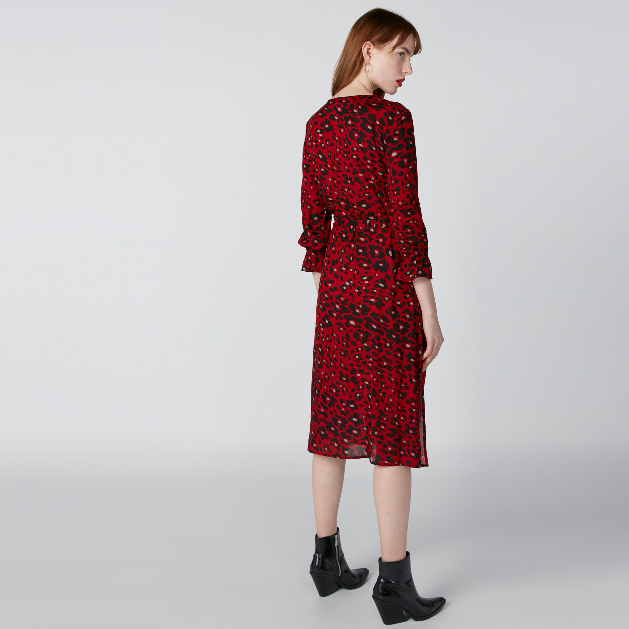 فستان إيه لاين متوسط الطول بأكمام 3/4 وطبعات-women-clothing-dresses-image-2