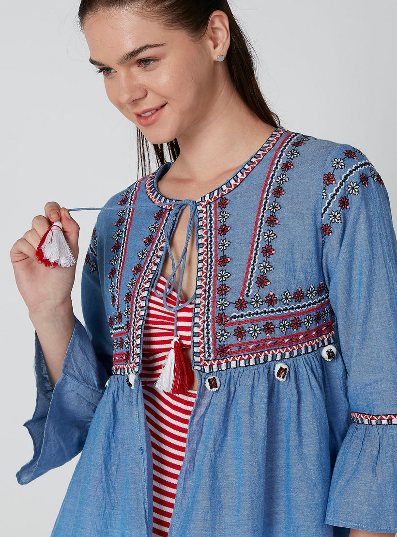 سترة مطرّزة بأربطة-women-winterwear-cardigansandjumpers-cardigans-image-2