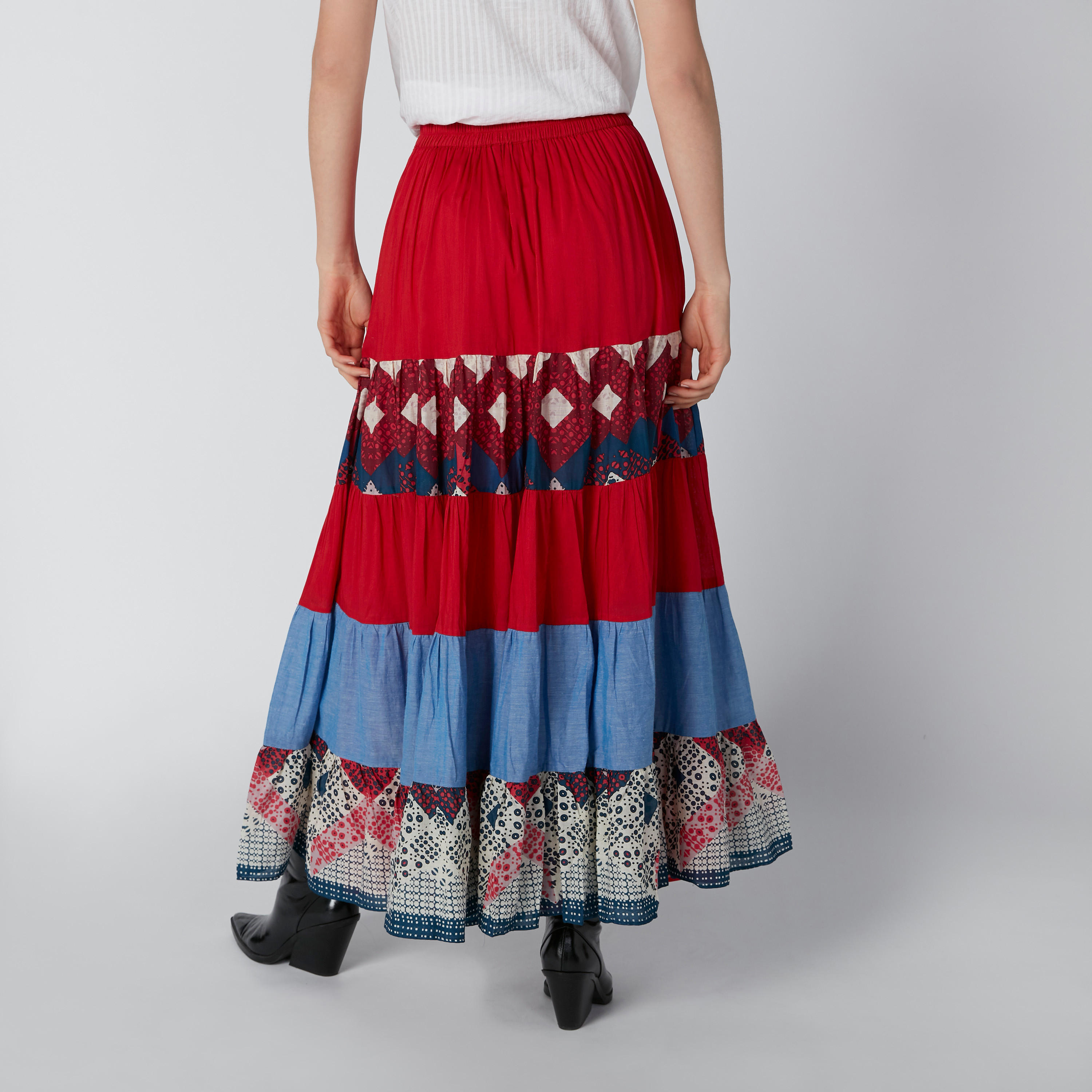 تنورة طويلة ايه لاين بخصر مطاطي وطبعات-women-clothing-bottoms-skirts-image-2