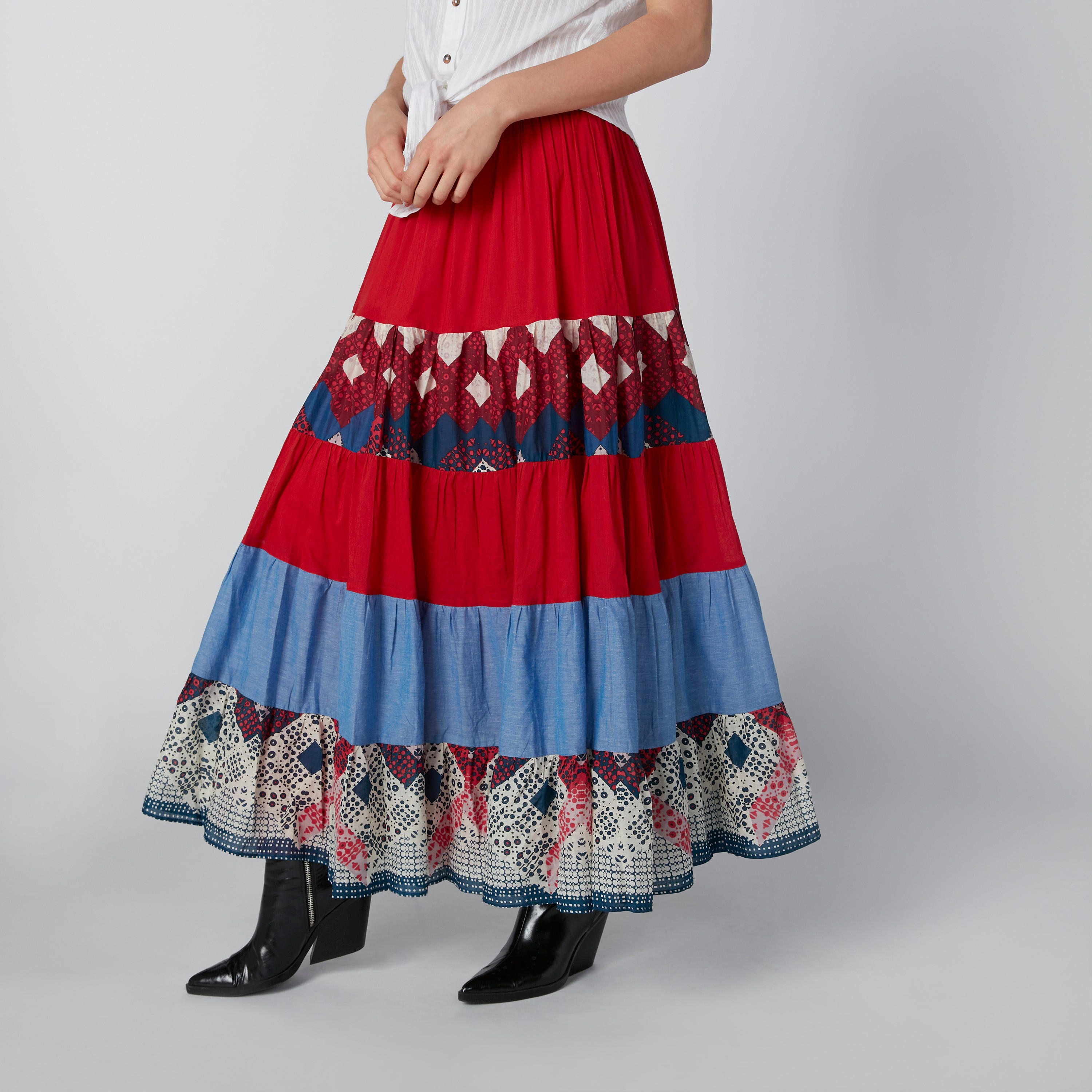 تنورة طويلة ايه لاين بخصر مطاطي وطبعات-women-clothing-bottoms-skirts-image-3