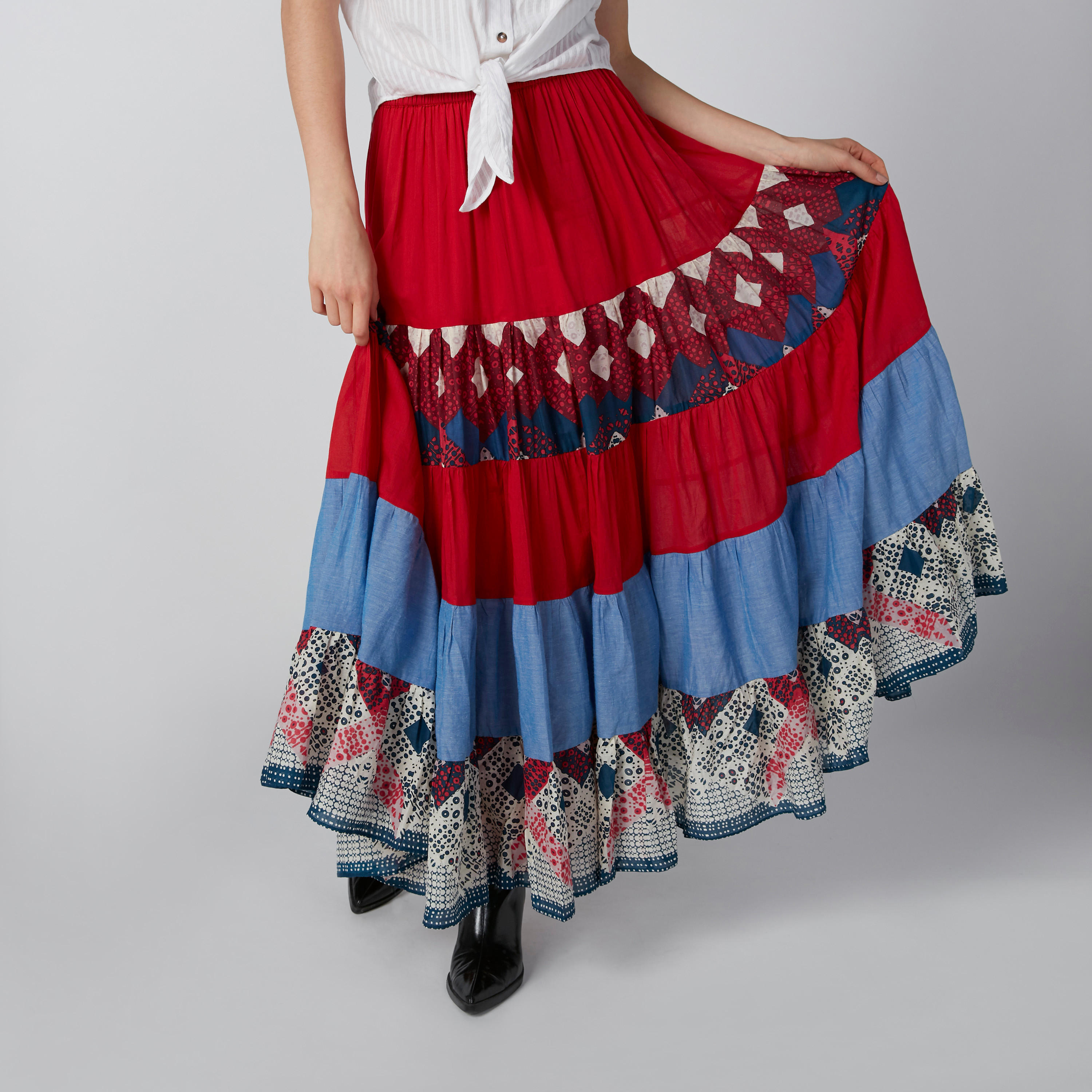 تنورة طويلة ايه لاين بخصر مطاطي وطبعات-women-clothing-bottoms-skirts-image-4