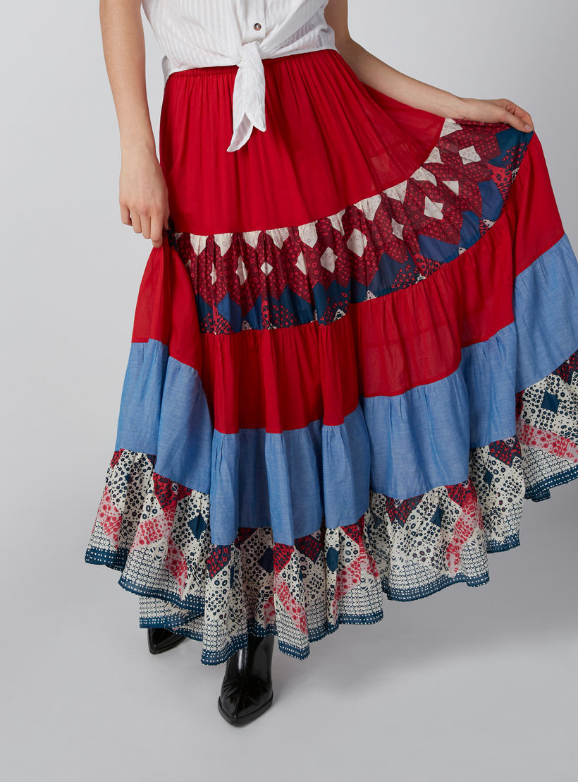 تنورة طويلة ايه لاين بخصر مطاطي وطبعات-women-clothing-bottoms-skirts-image-4