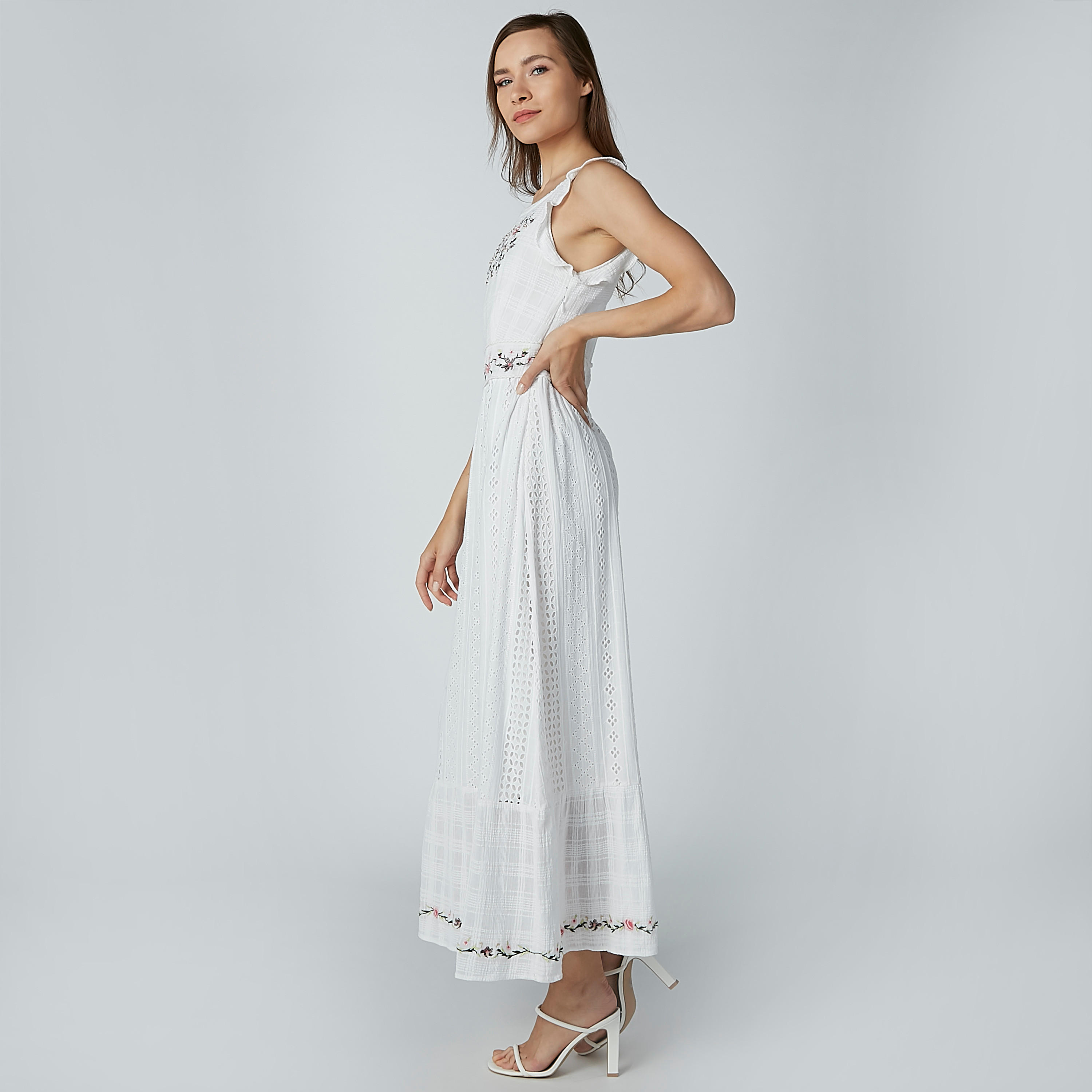 فستان طويل إيه لاين مطرز دون أكمام-women-clothing-dresses-image-1