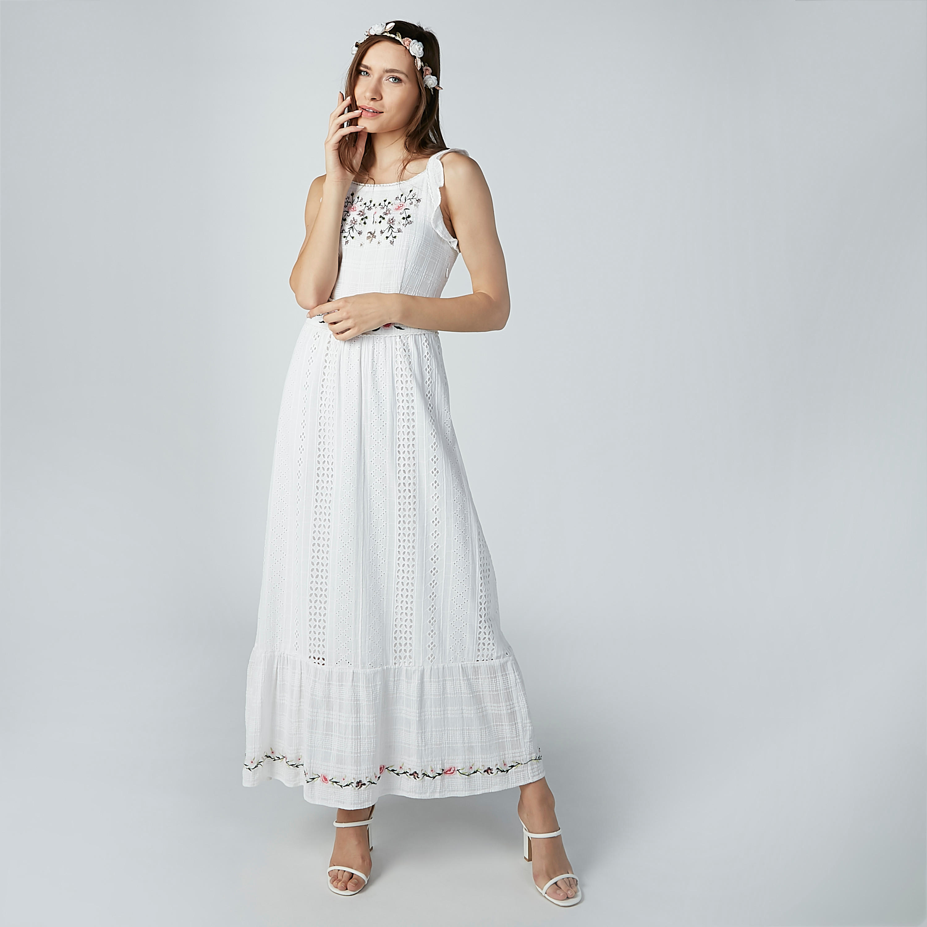 فستان طويل إيه لاين مطرز دون أكمام-women-clothing-dresses-image-3