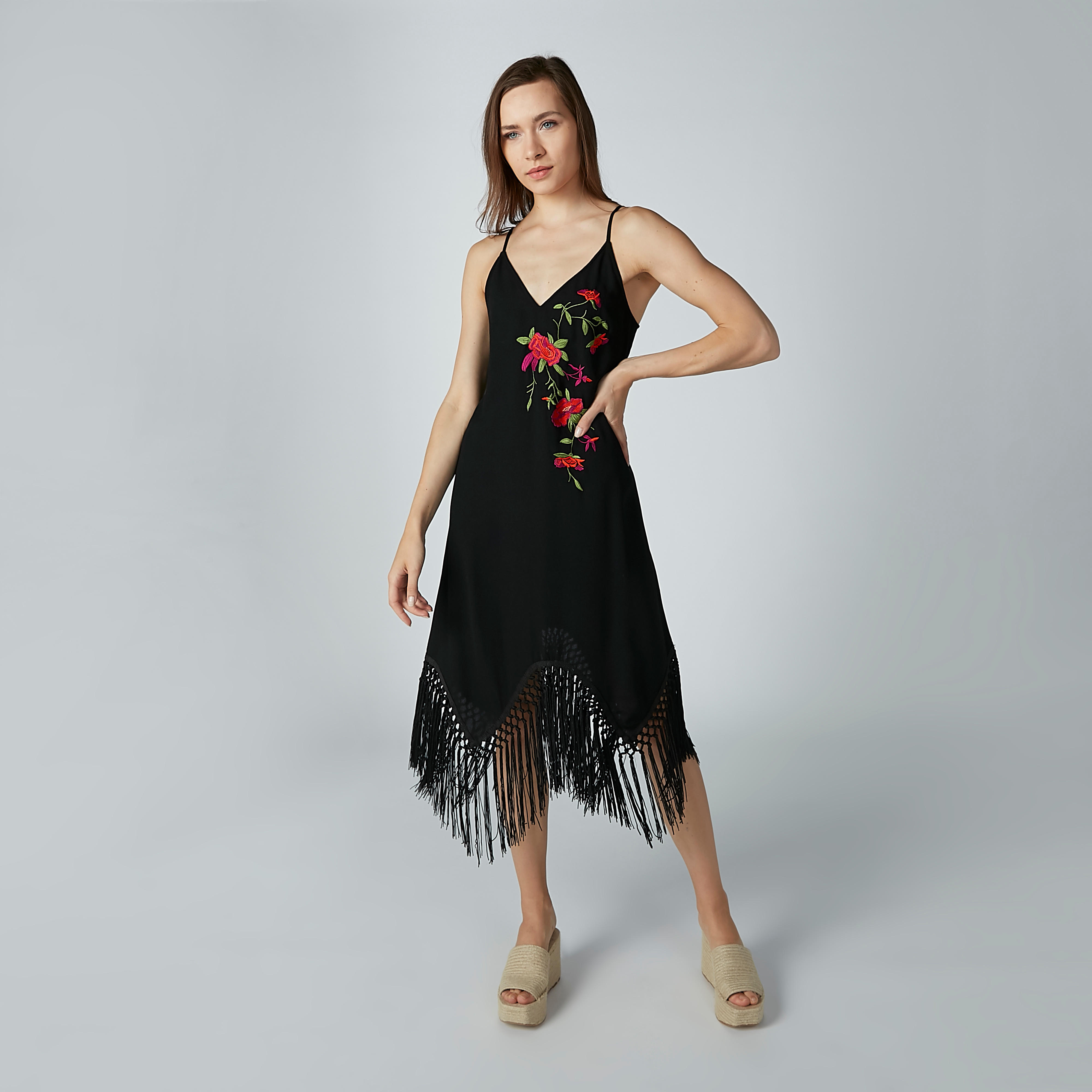 Embroidered Midi Dress with Straps and Asymmetric Hem-women-clothing-dresses-image-3