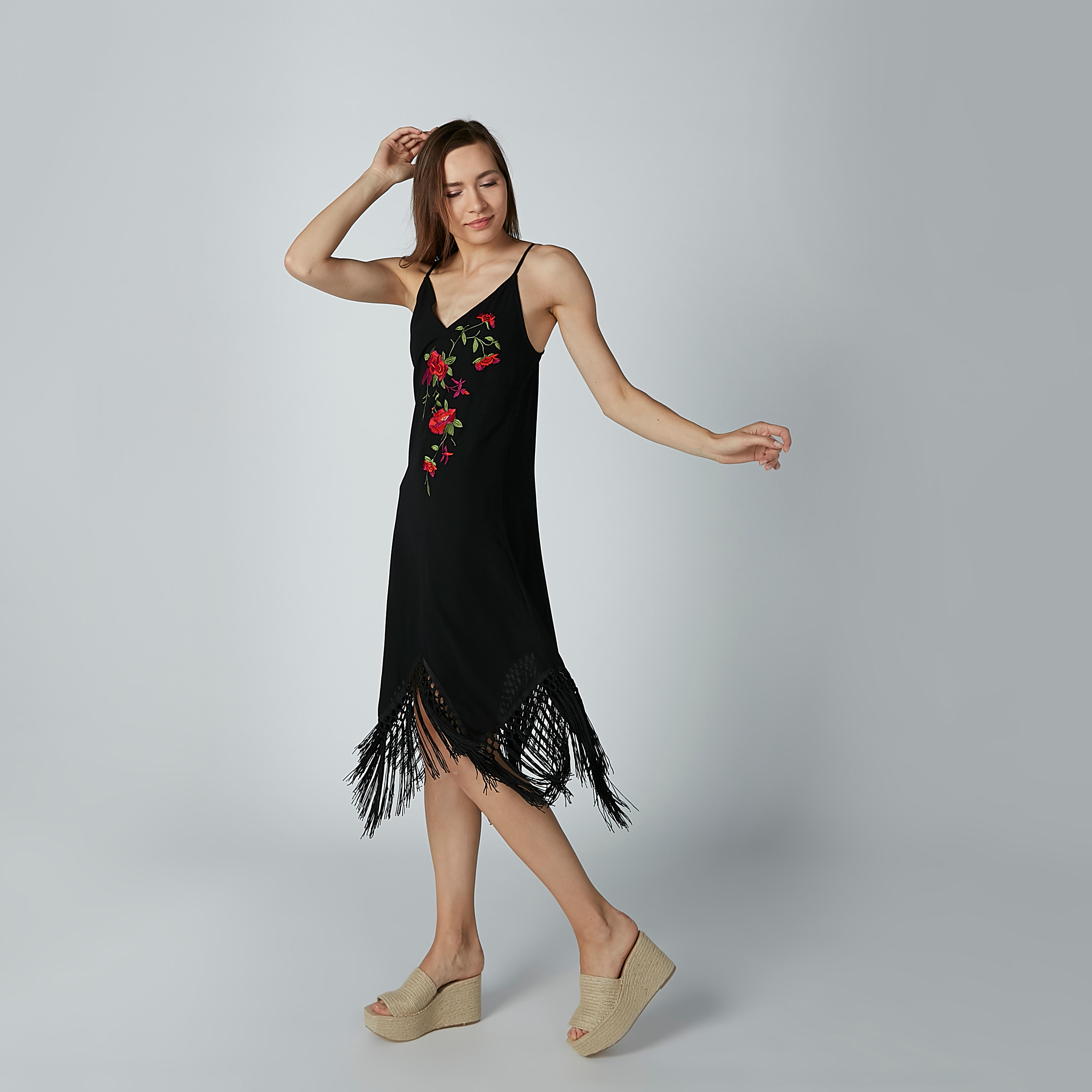 Embroidered Midi Dress with Straps and Asymmetric Hem-women-clothing-dresses-image-5
