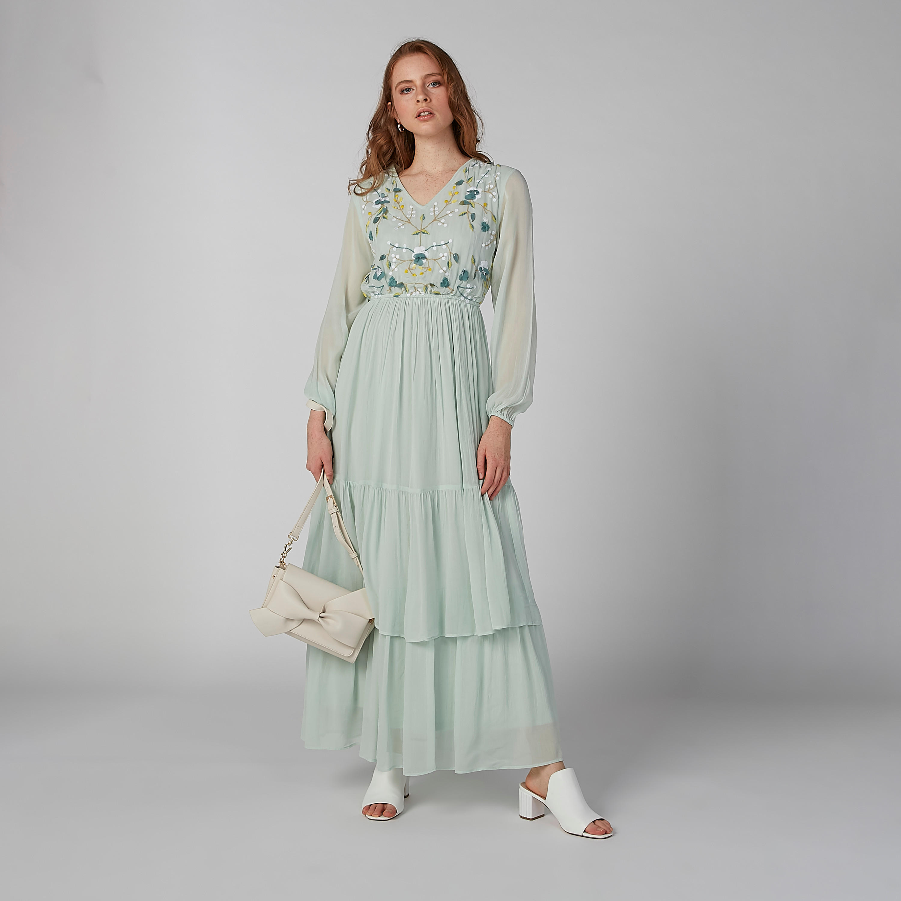 فستان إيه لاين طويل مطرّز بأكمام طويلة-women-clothing-dresses-image-3