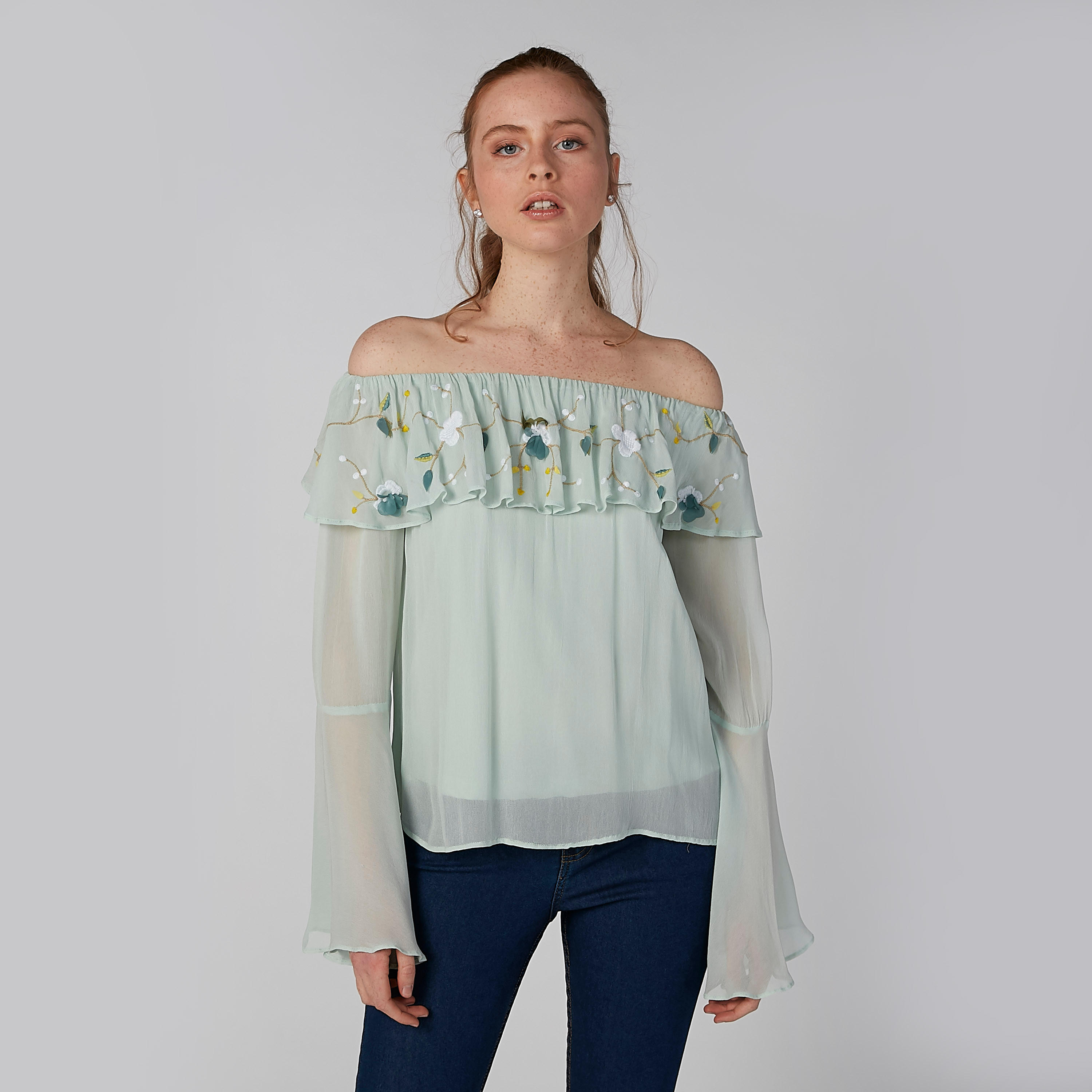 Embroidered Off Shoulder Top with Long Sleeves-women-clothing-shirtsandblouses-blouses-image-1