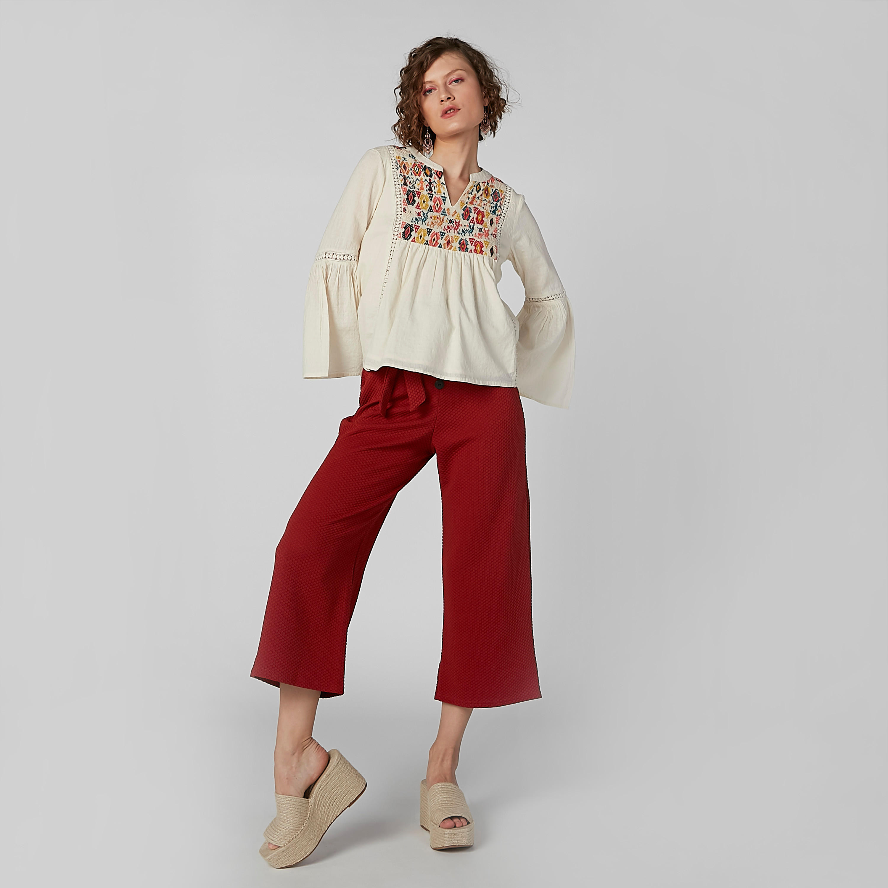 بلوزة مطرّزة بياقة ماندارين وأكمام طويلة-women-clothing-shirtsandblouses-blouses-image-5