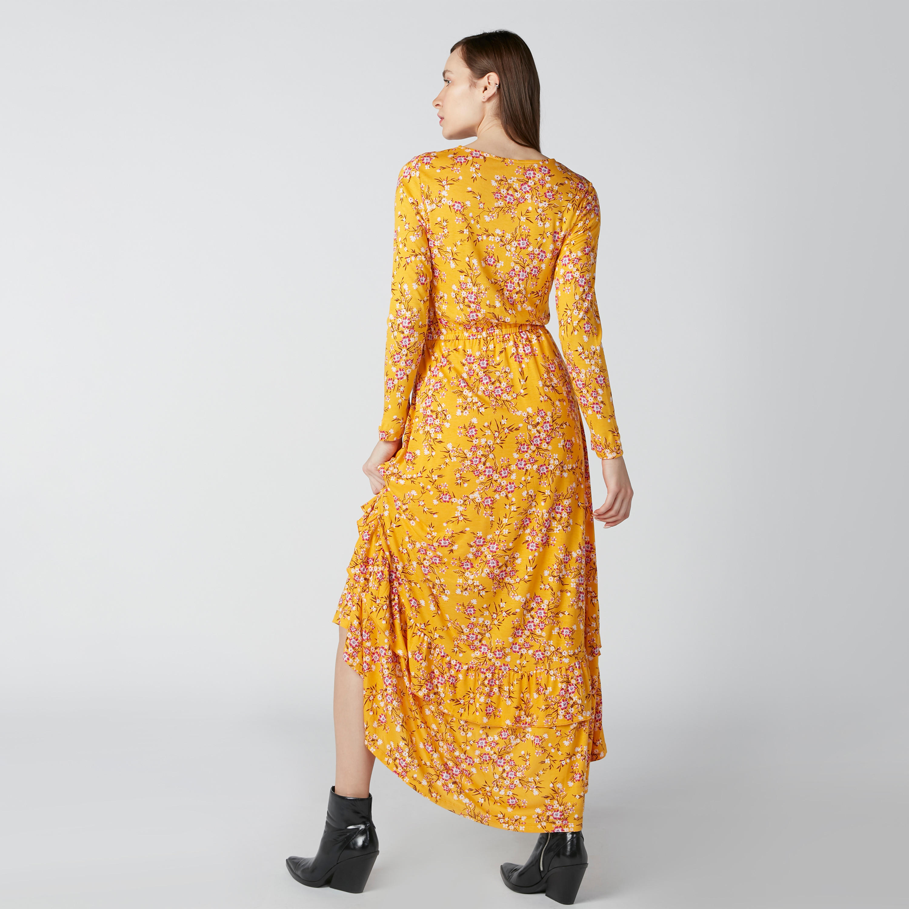 فستان بحوّاف غير مستوية وطبعات زهرية-women-clothing-dresses-image-2