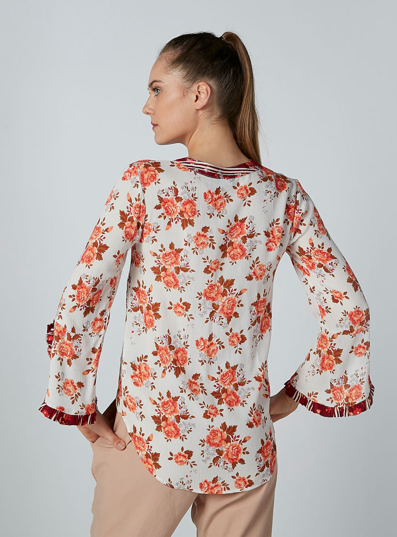 بلوزة بياقة V وأكمام طويلة وطبعات أزهار-women-clothing-shirtsandblouses-blouses-image-3