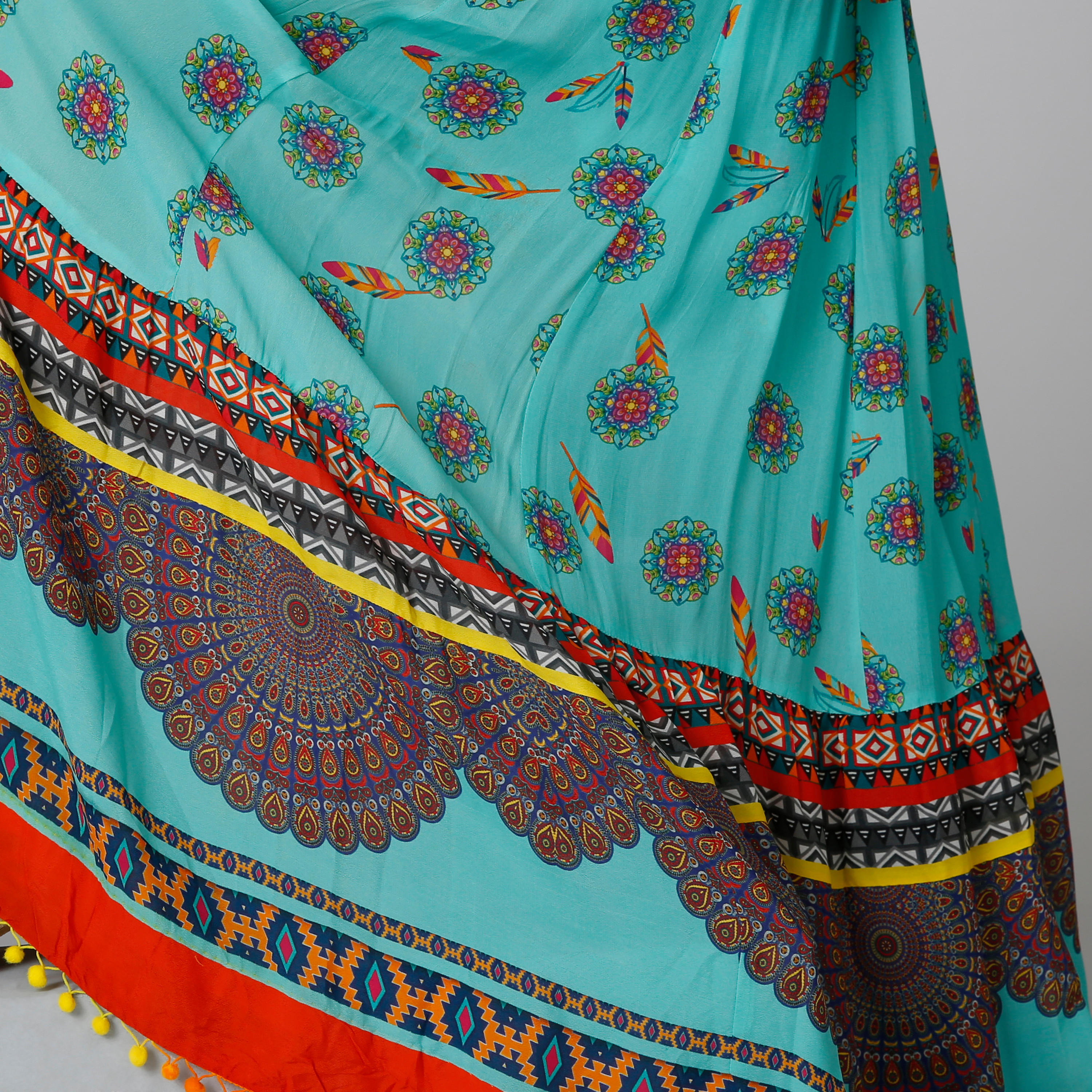 تنورة ماكسي إيه لاين بتفاصيل بوم بوم وطبعات-women-clothing-bottoms-skirts-image-1