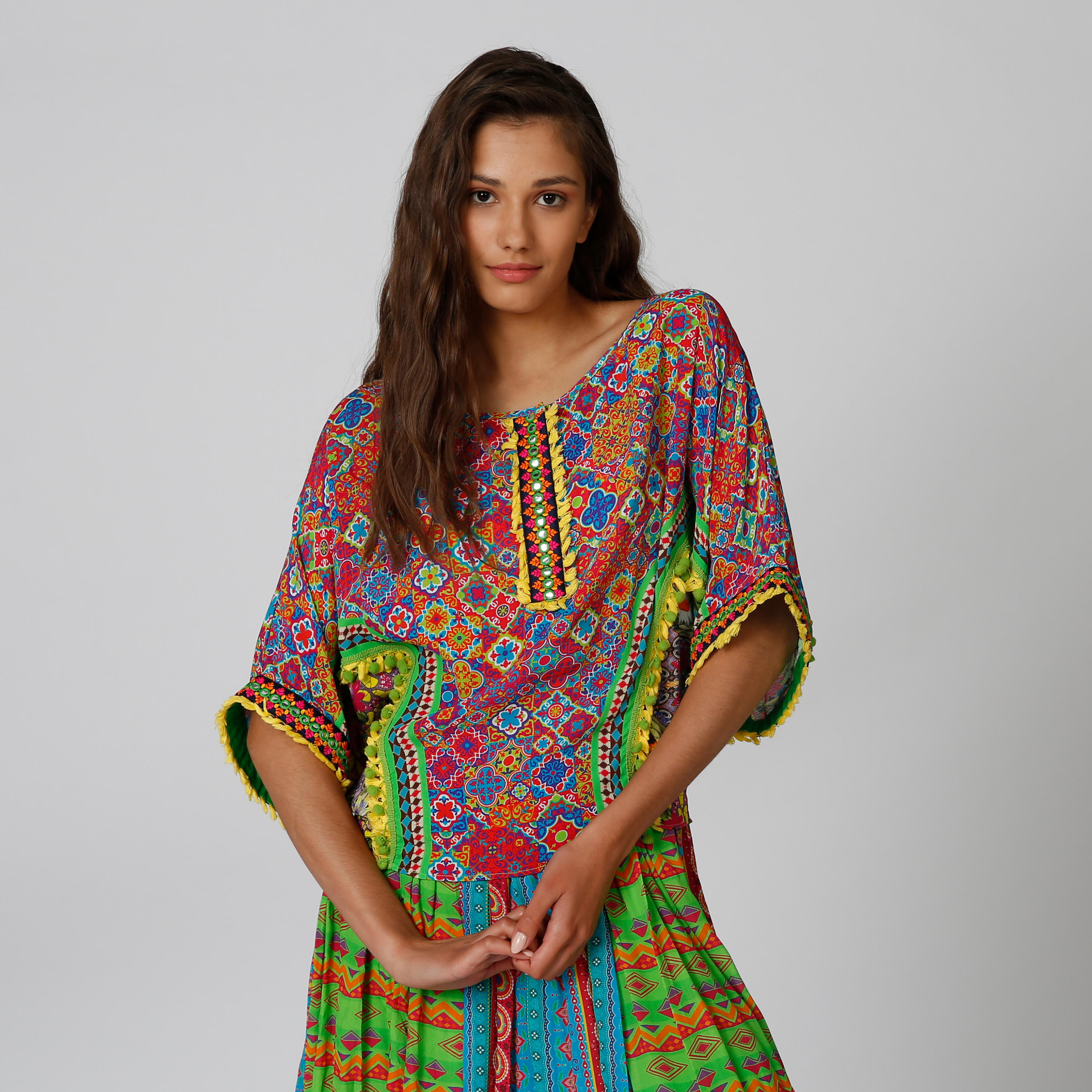 بلوزة بياقة قارب وأكمام 3/4 وطبعات-women-clothing-shirtsandblouses-blouses-image-3