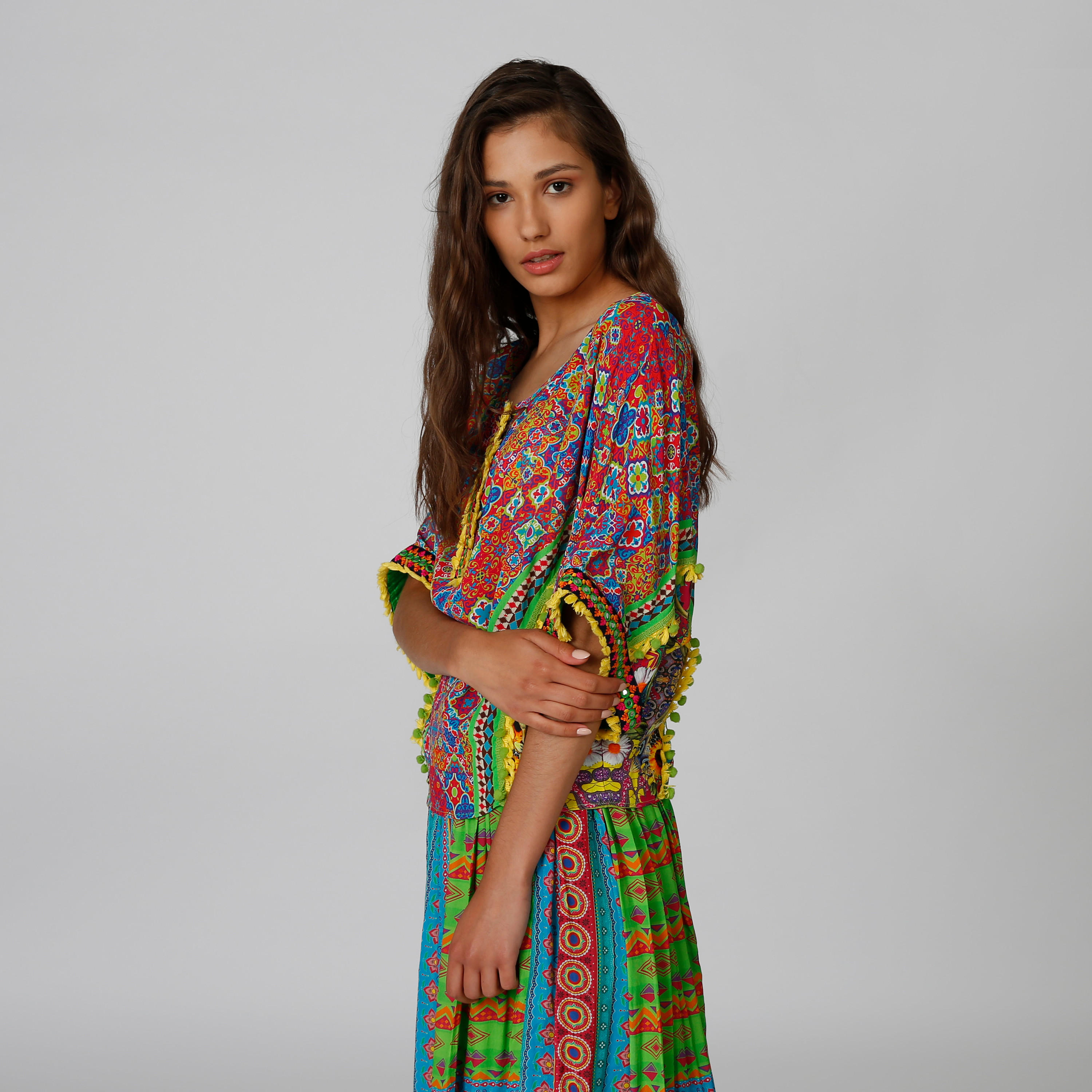 بلوزة بياقة قارب وأكمام 3/4 وطبعات-women-clothing-shirtsandblouses-blouses-image-4