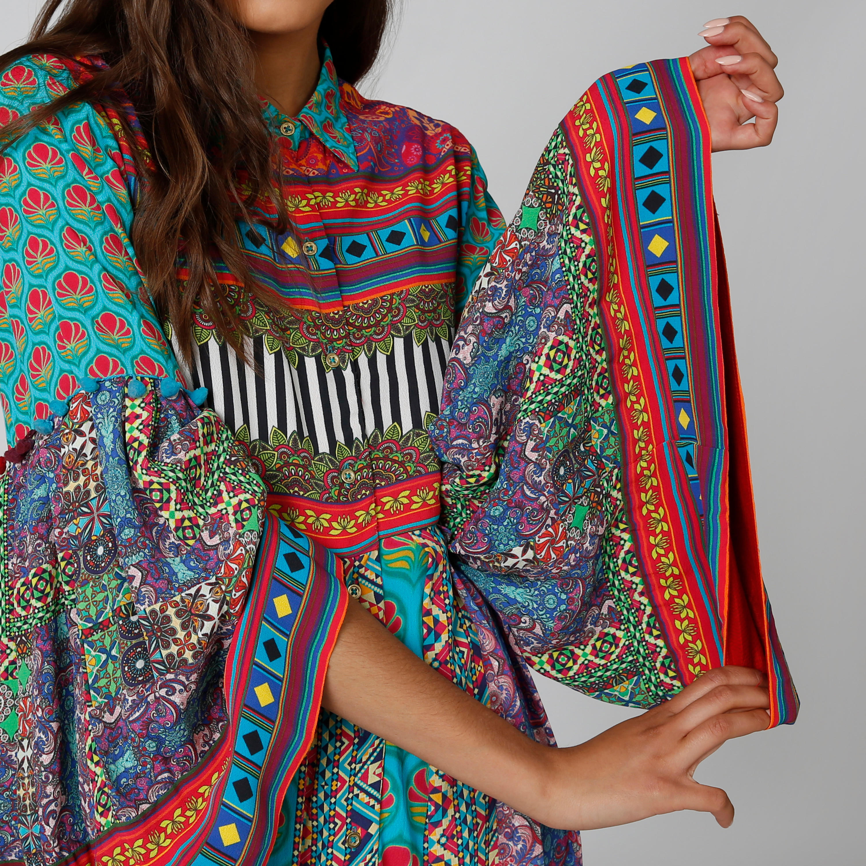 فستان قميص ميدي بياقة عاديّة وأكمام واسعة وطبعات-women-clothing-dresses-image-4