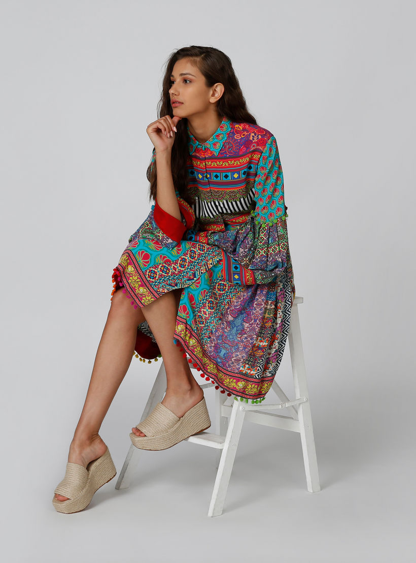 فستان قميص ميدي بياقة عاديّة وأكمام واسعة وطبعات-women-clothing-dresses-image-5