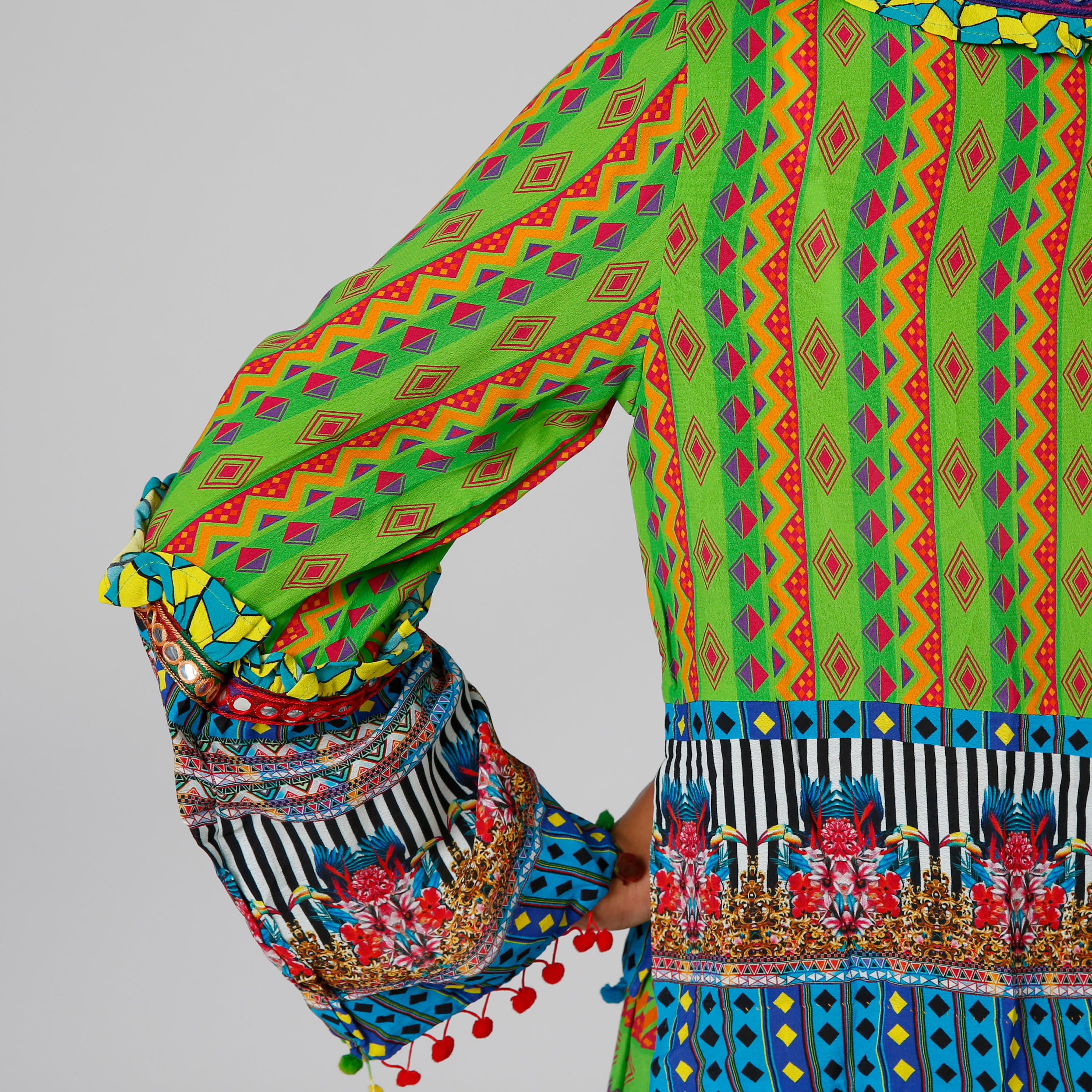Printed Top with Round Neck and Bell Sleeves-women-clothing-shirtsandblouses-blouses-image-6