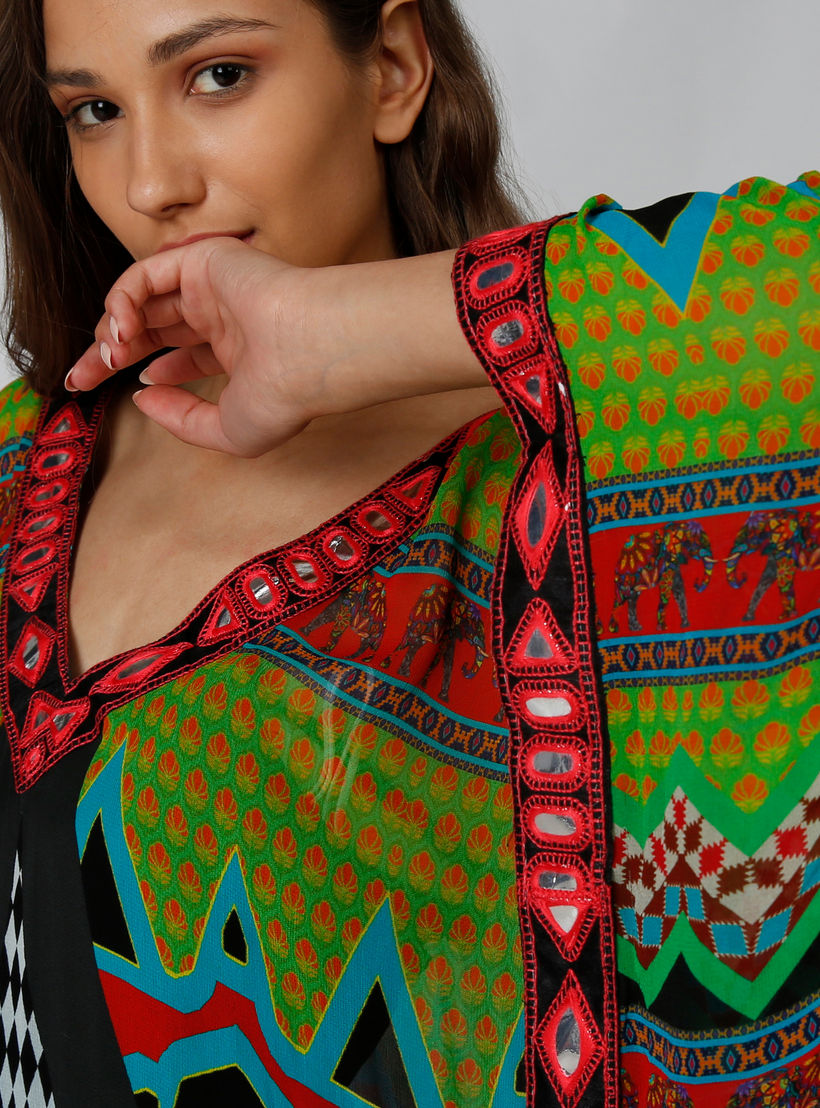 Printed Maxi A-line Dress with Long Sleeves-women-clothing-dresses-image-3
