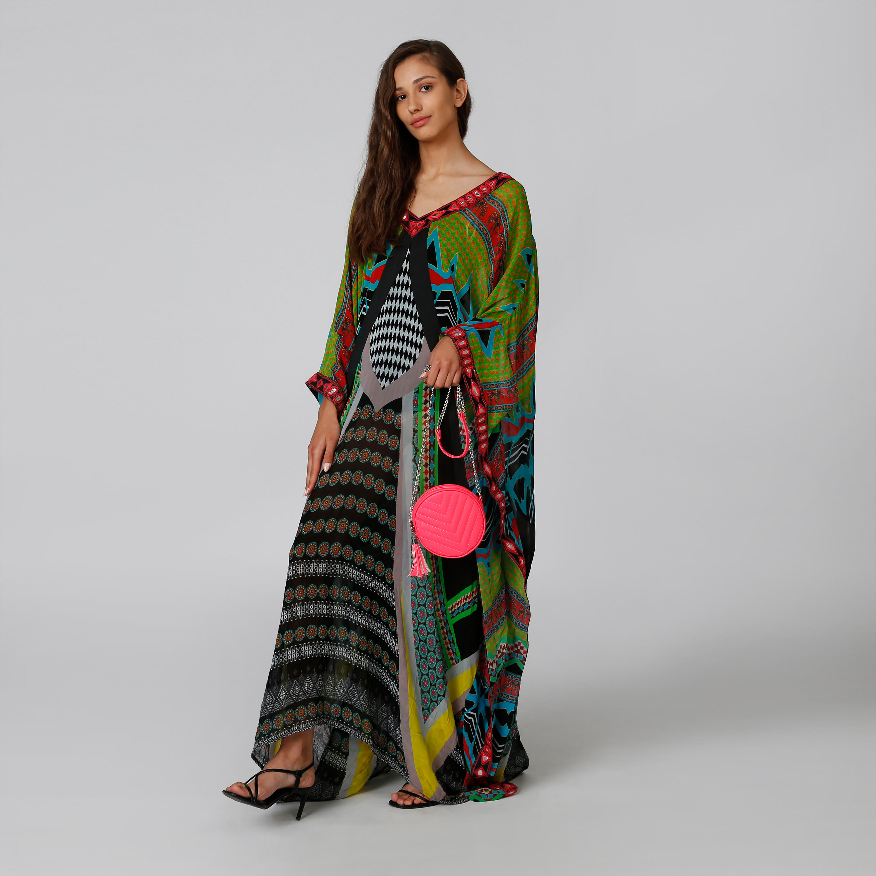 Printed Maxi A-line Dress with Long Sleeves-women-clothing-dresses-image-5