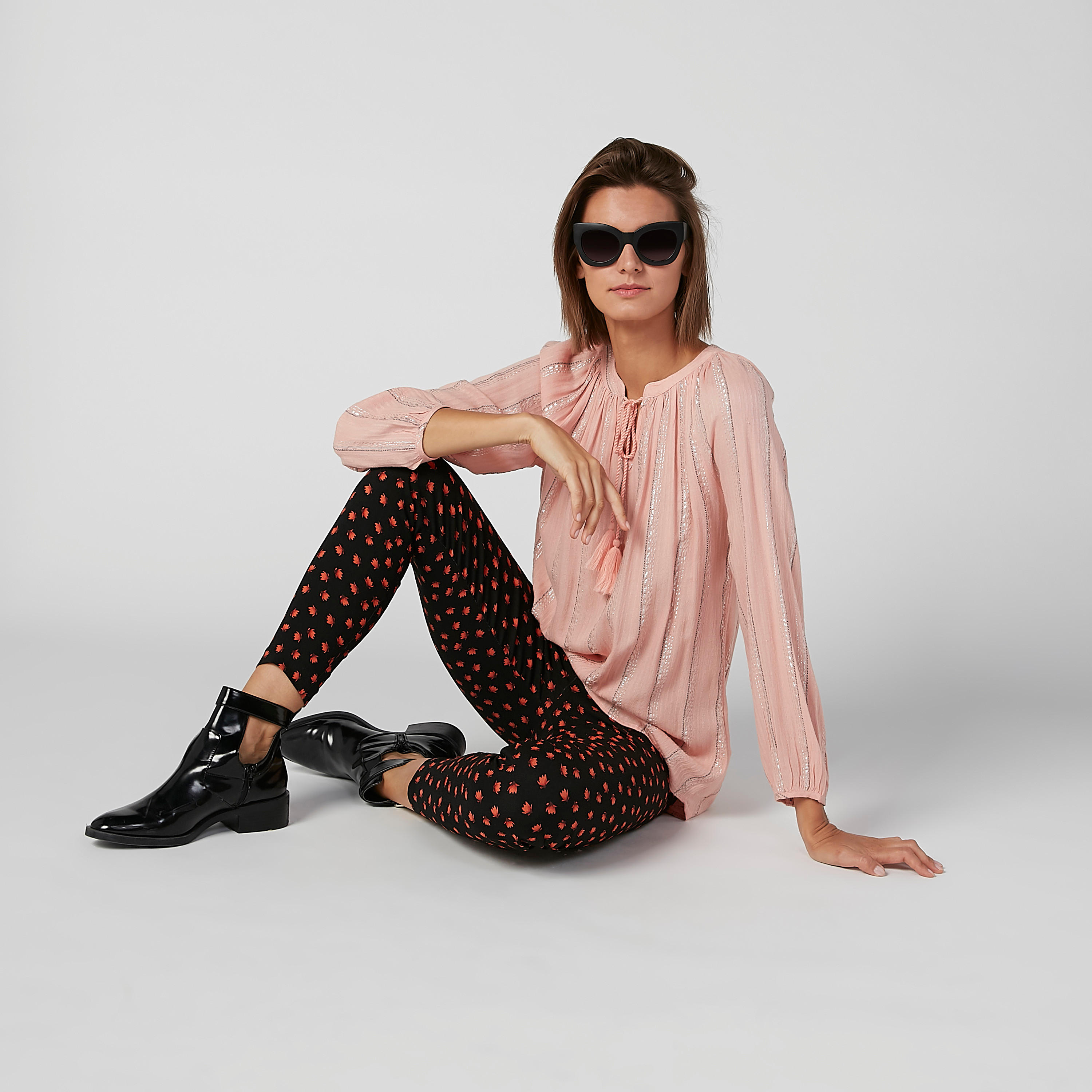 بلوزة بارزة الملمس بأكمام طويلة وأربطة-women-clothing-shirtsandblouses-blouses-image-2