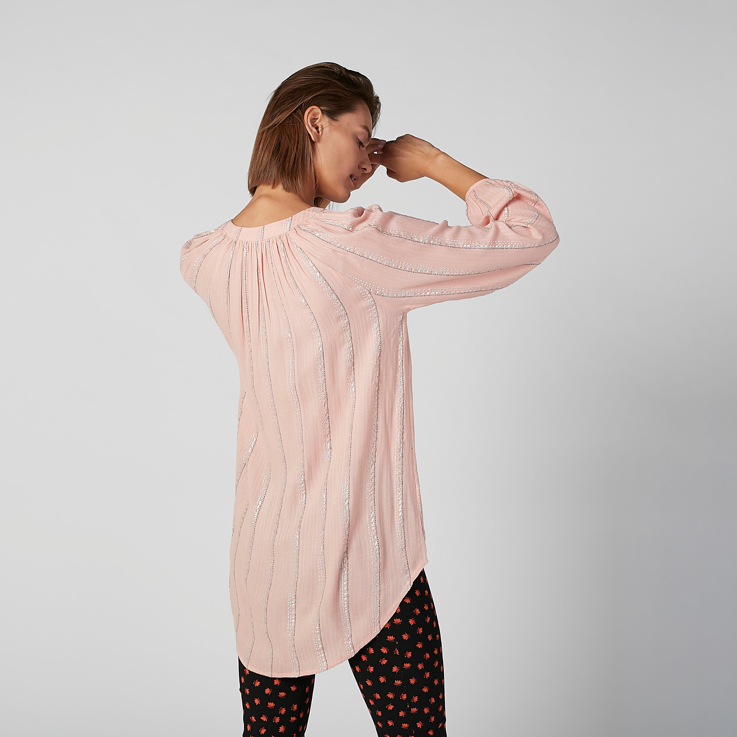 بلوزة بارزة الملمس بأكمام طويلة وأربطة-women-clothing-shirtsandblouses-blouses-image-3