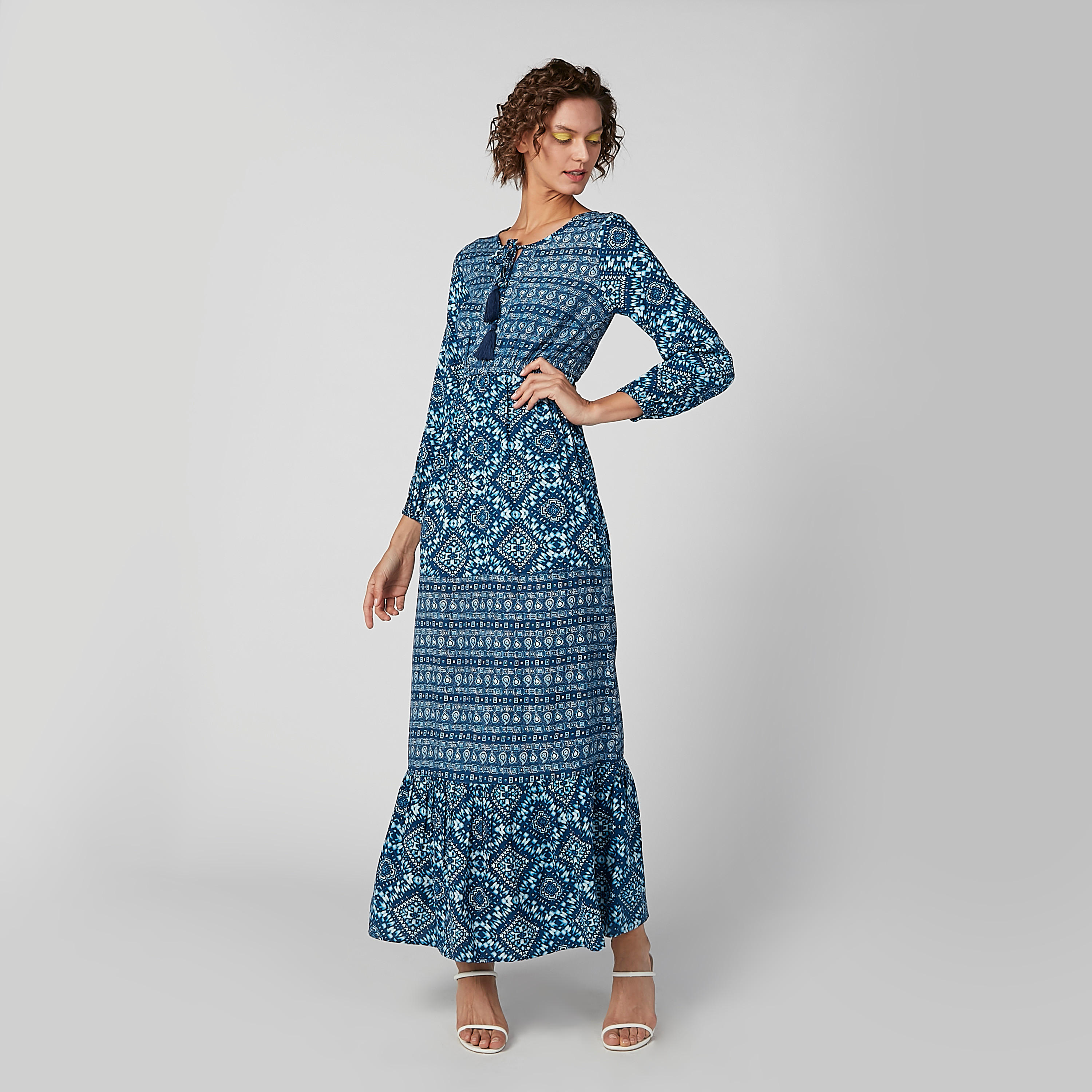 فستان مستدام طويل بأكمام طويلة وأربطة وطبعات-women-clothing-dresses-image-3