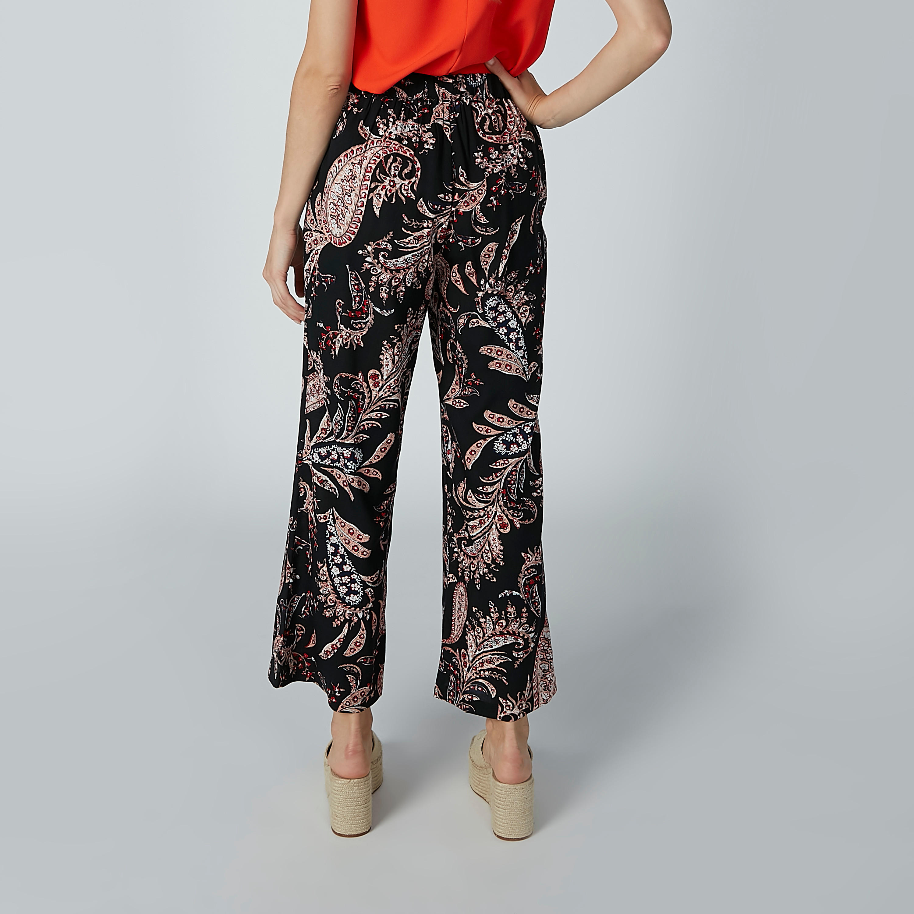 بنطال بالازو بخصر متوسط الارتفاع وجيوب وطبعات-women-clothing-bottoms-trousers-image-4