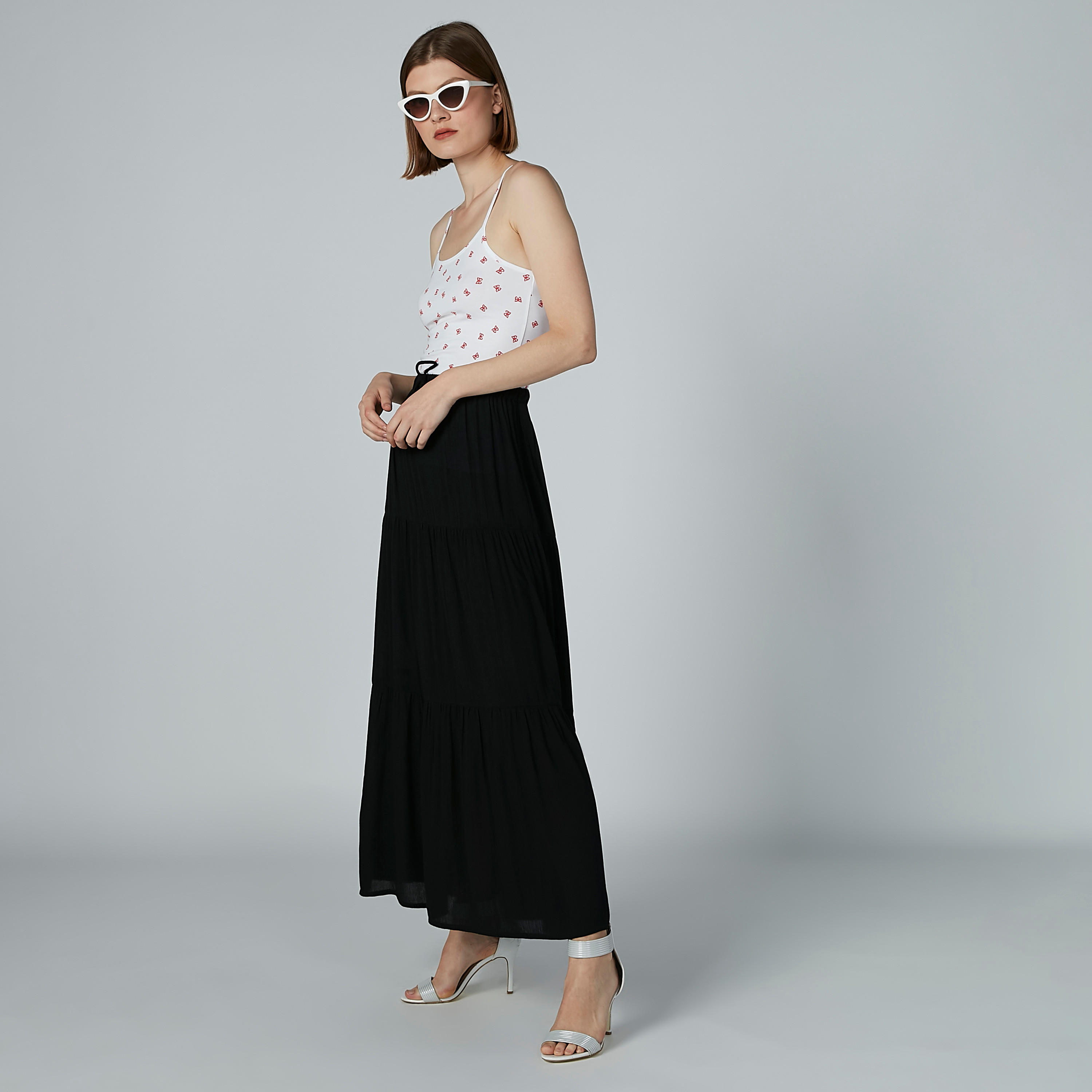 Plain A-Line Maxi Skirt with Elasticised Waistband-women-clothing-bottoms-skirts-image-4
