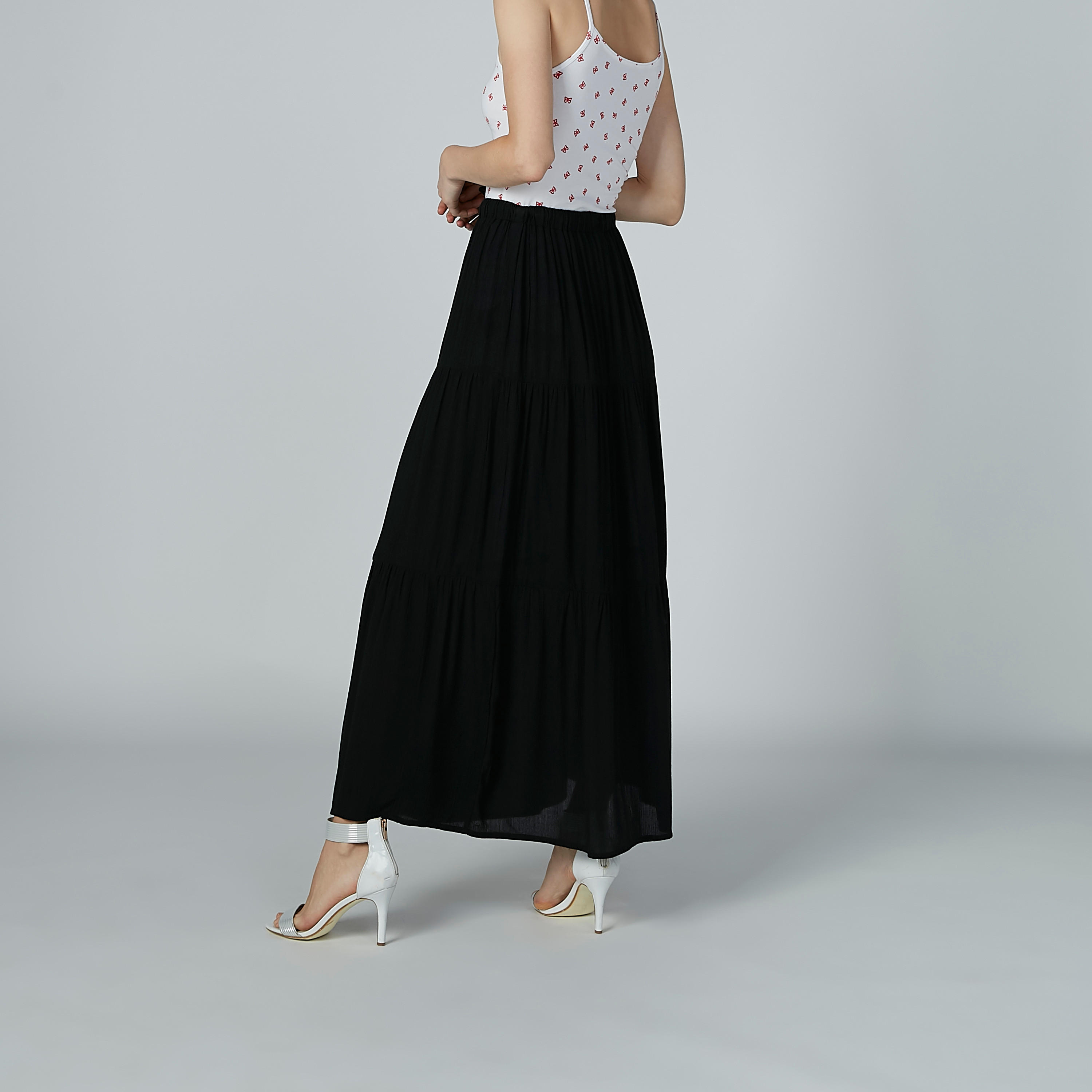 Plain A-Line Maxi Skirt with Elasticised Waistband-women-clothing-bottoms-skirts-image-5