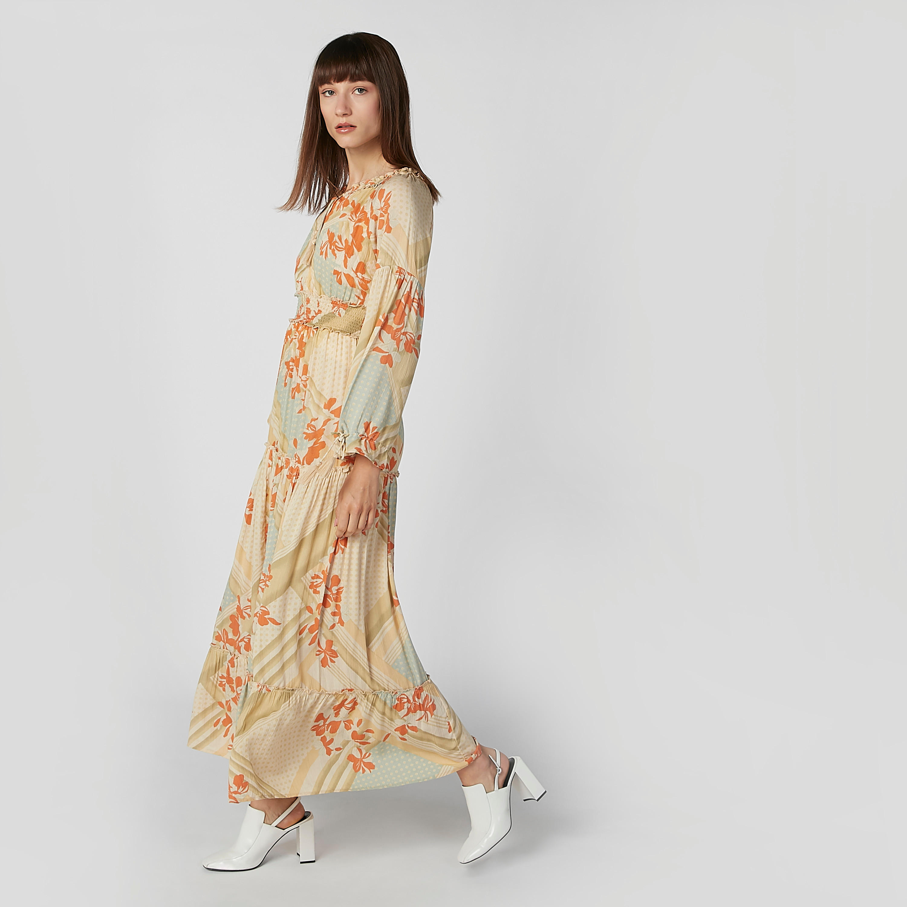 فستان ماكسي إيه لاين بأكمام طويلة وأربطة وطبعات-women-clothing-dresses-image-1