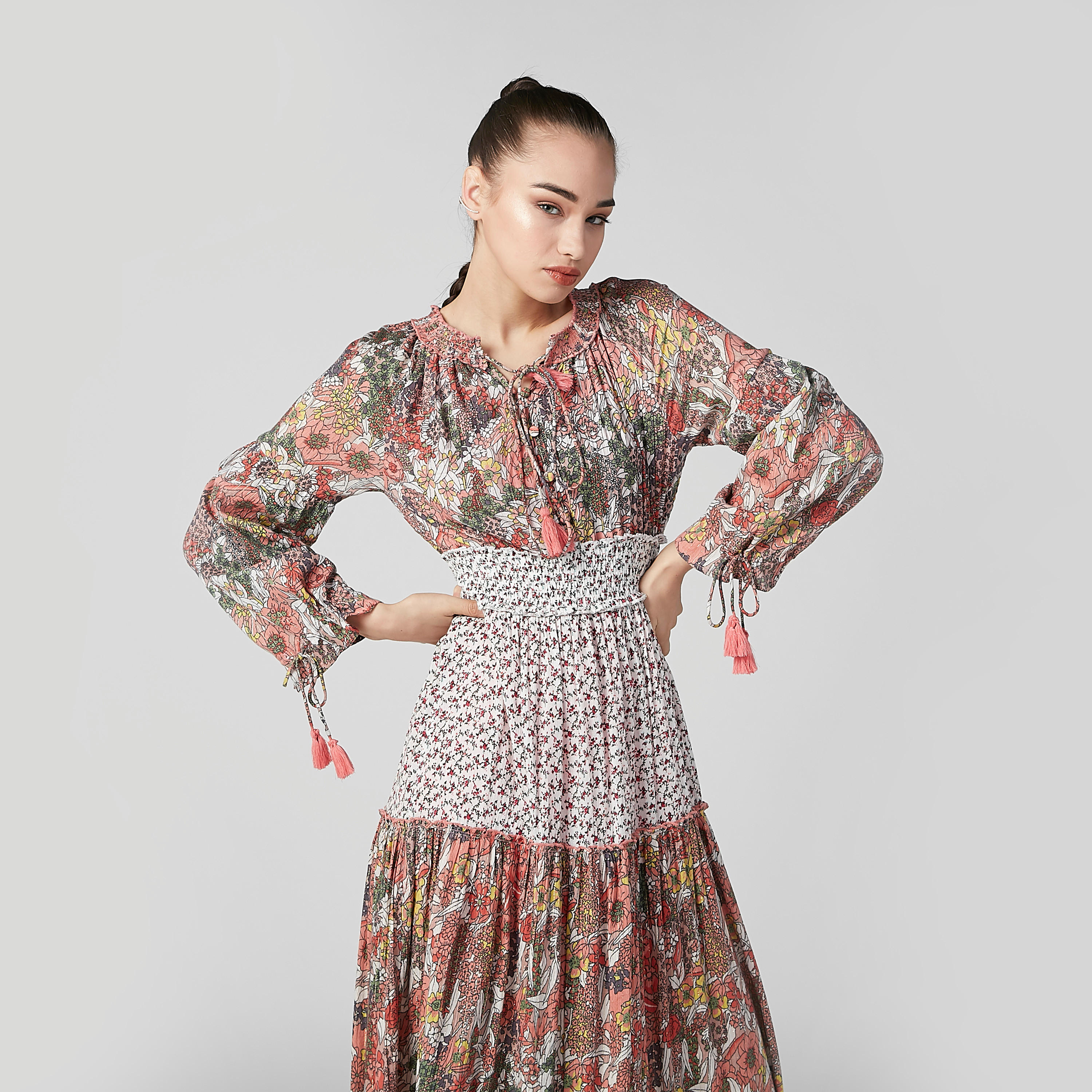 فستان طويل بأكمام طويلة ودرزات وطبعات-women-clothing-dresses-image-4