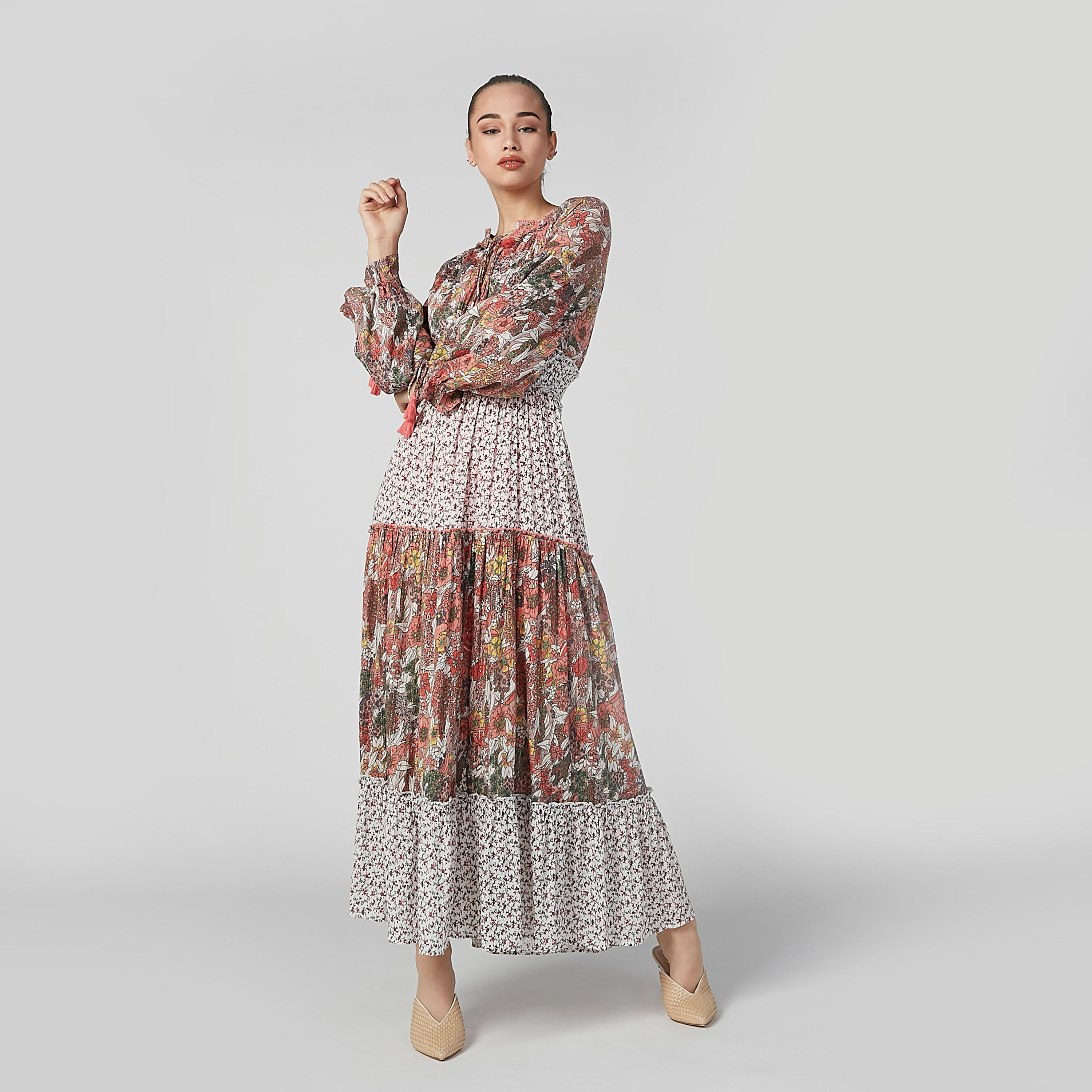 فستان طويل بأكمام طويلة ودرزات وطبعات-women-clothing-dresses-image-7