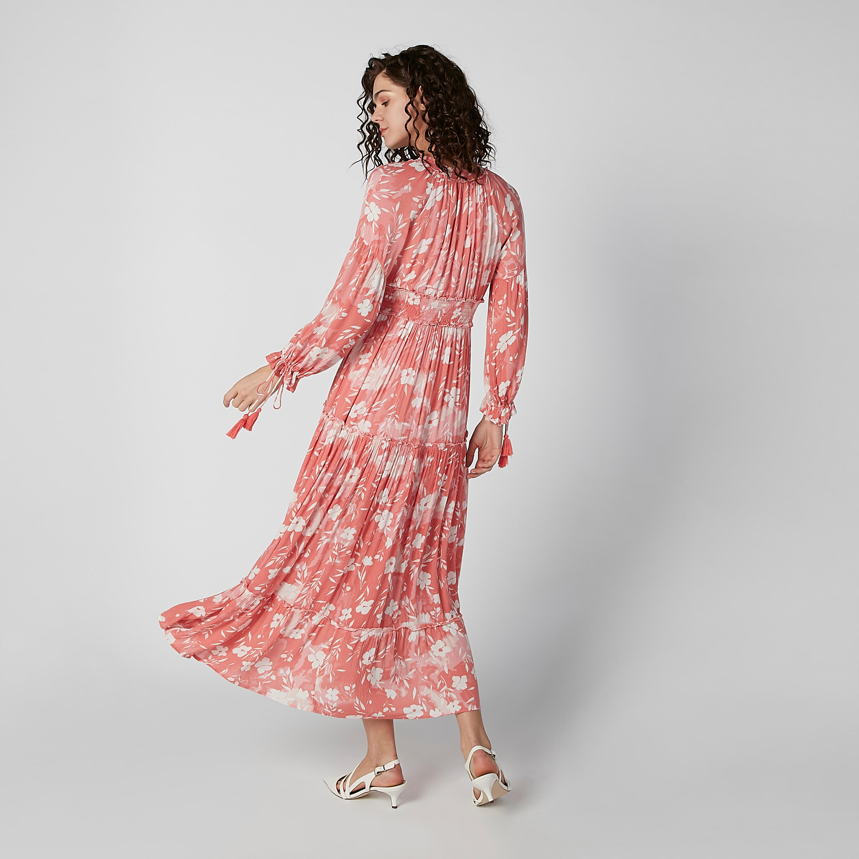 Printed Maxi A-line Dress with Long Sleeves and Tie Ups-women-clothing-dresses-image-4