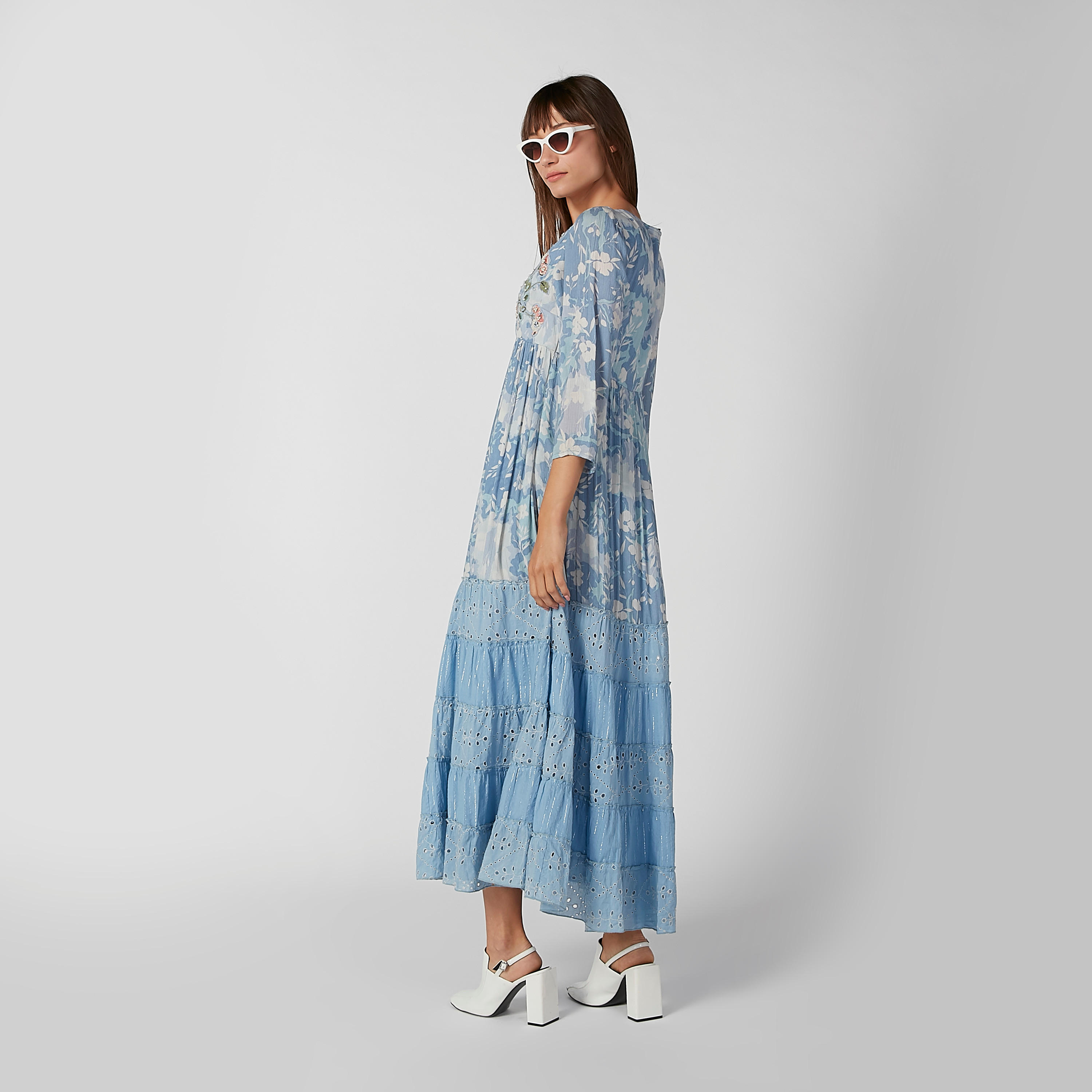 Printed Maxi A-line Dress with Schiffli Detail and Tie Ups-women-clothing-dresses-image-5
