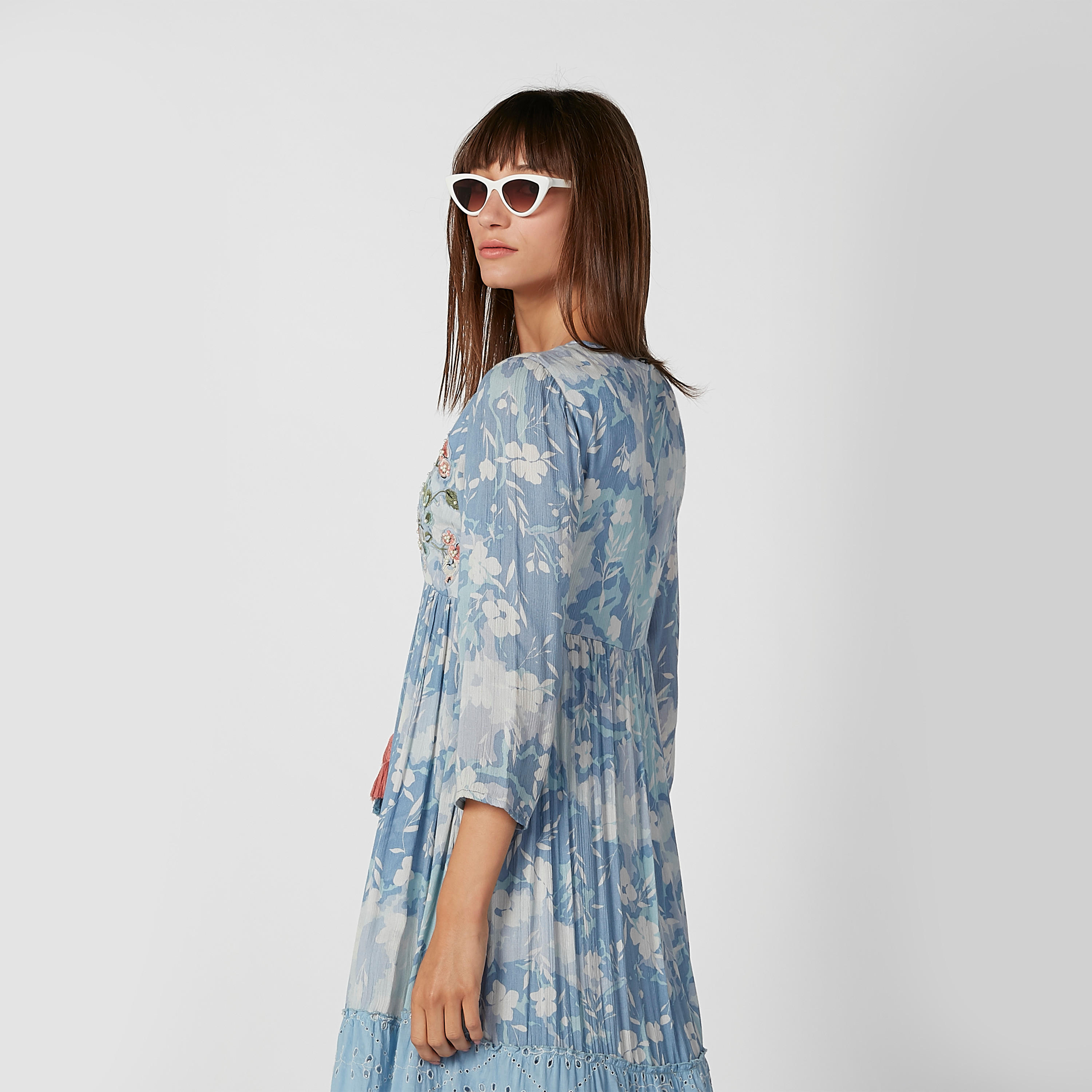 Printed Maxi A-line Dress with Schiffli Detail and Tie Ups-women-clothing-dresses-image-6