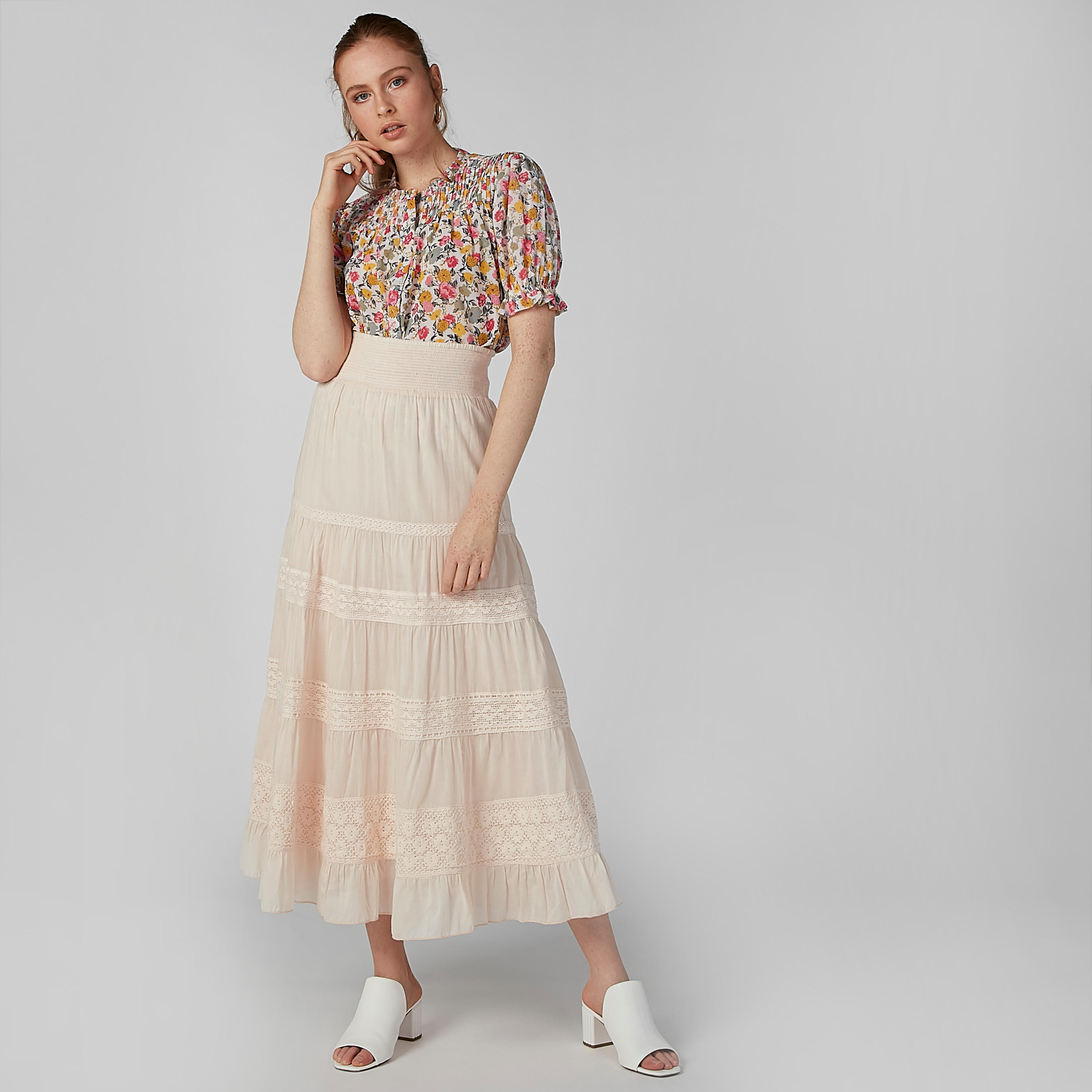 قميص بياقة ماندارين وأكمام قصيرة وطبعات زهرية-women-clothing-shirtsandblouses-shirts-image-5