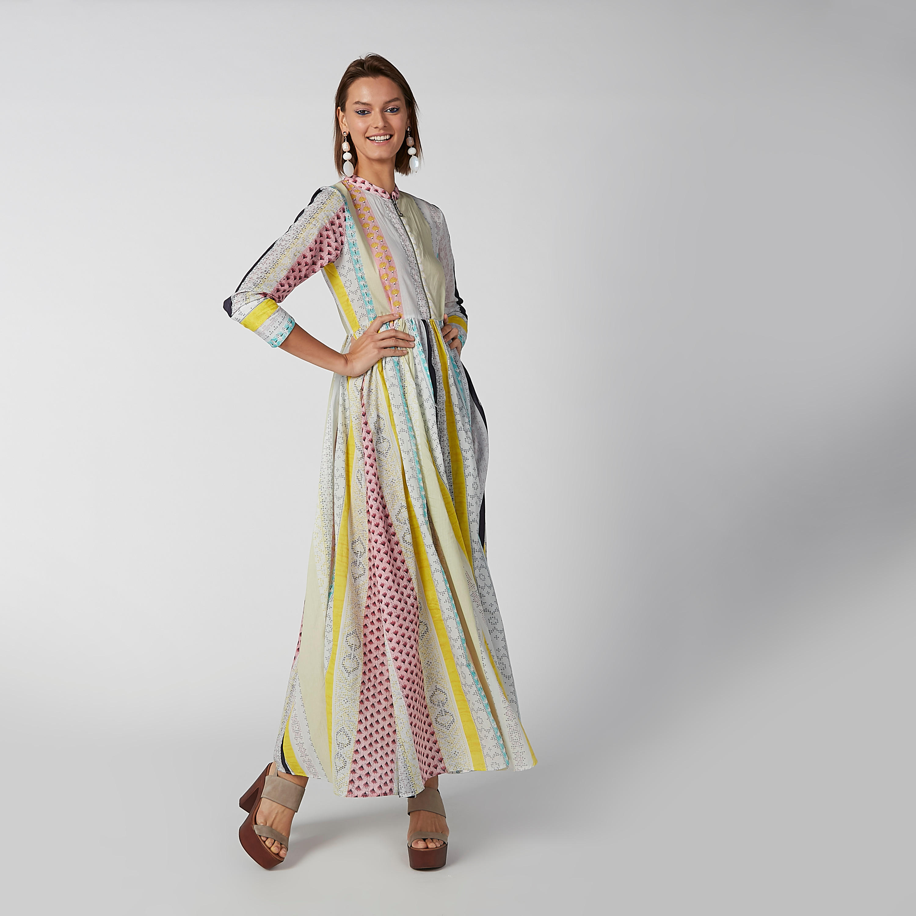 فستان إيه لاين طويل بأكمام طويلة وسحّاب وطبعات-women-clothing-dresses-image-2